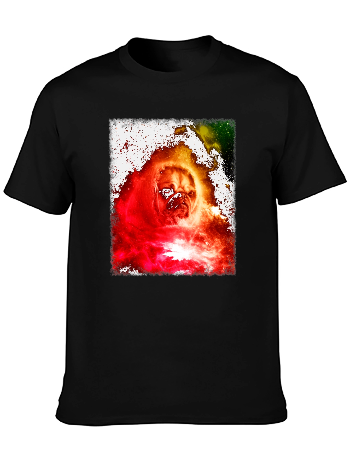 Galaxy Pug Graphic Print Tee