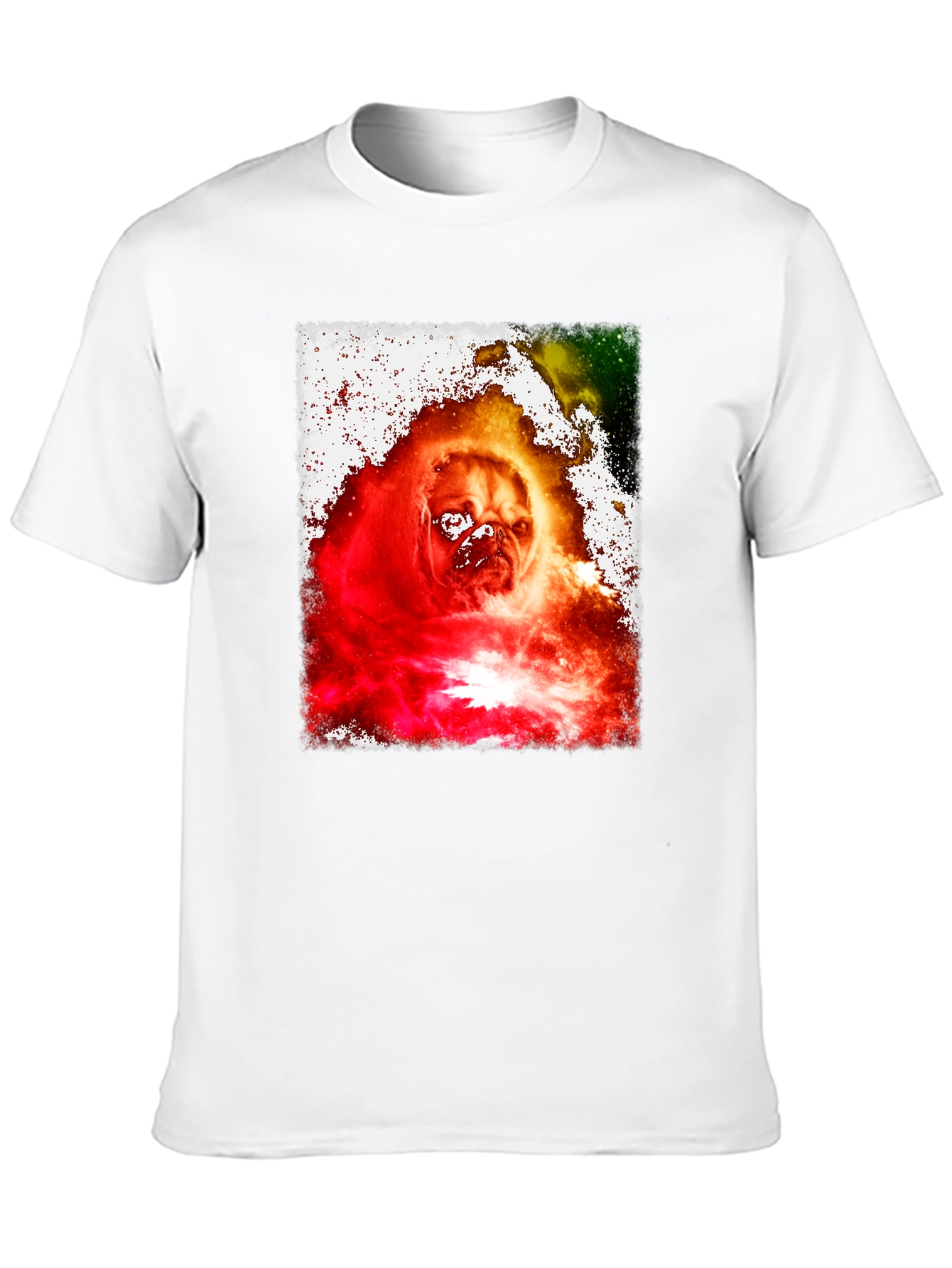 Galaxy Pug Graphic Print Tee