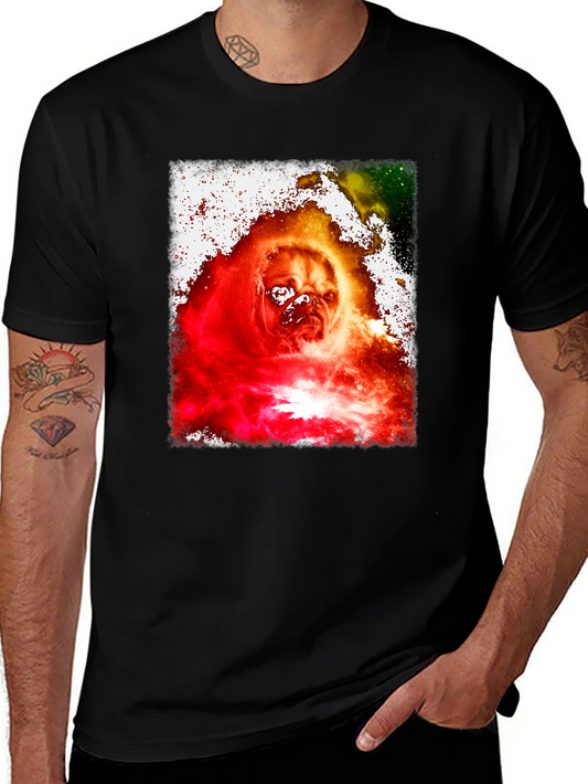 Galaxy Pug Graphic Print Tee