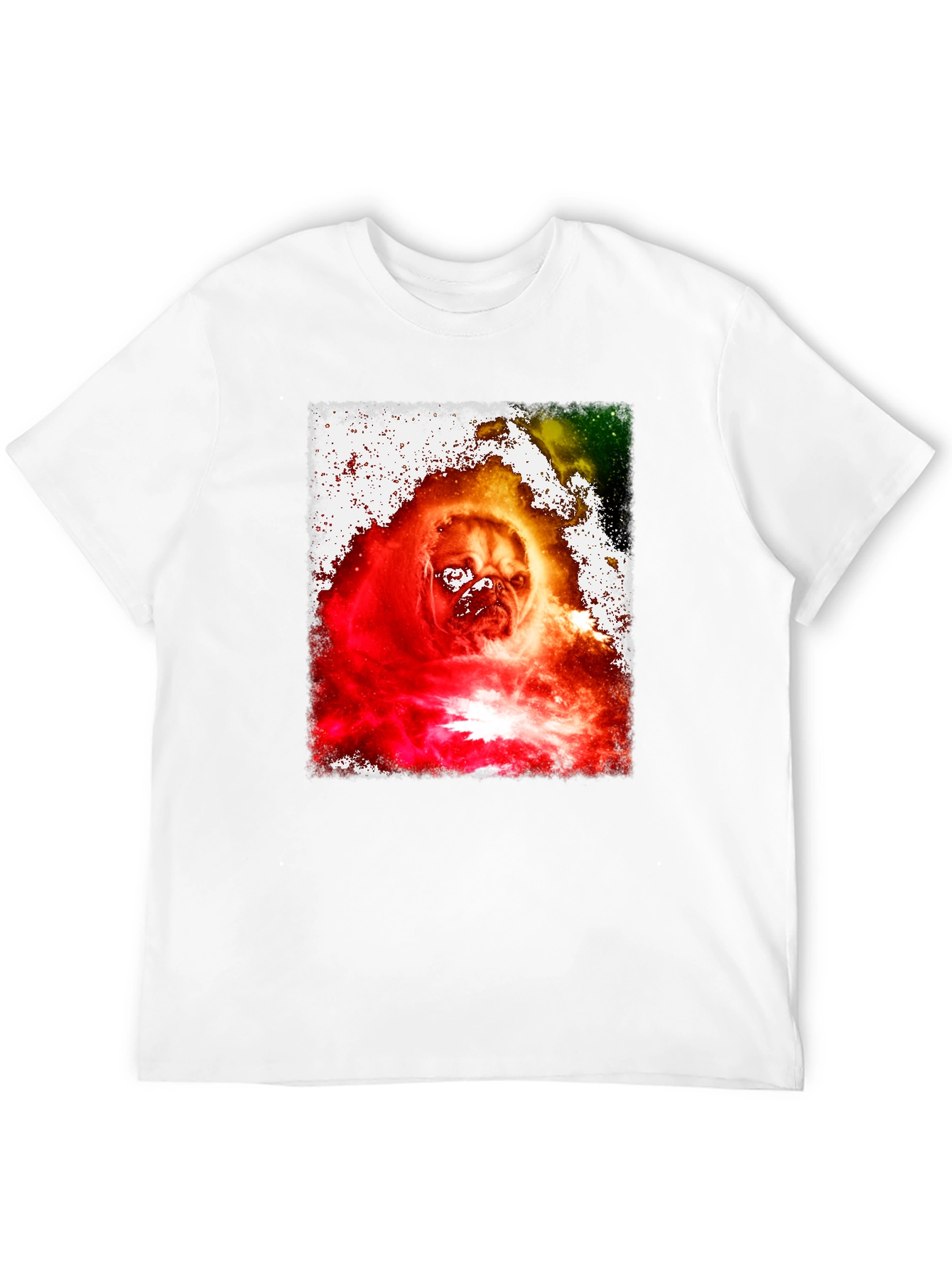 Galaxy Pug Graphic Print Tee