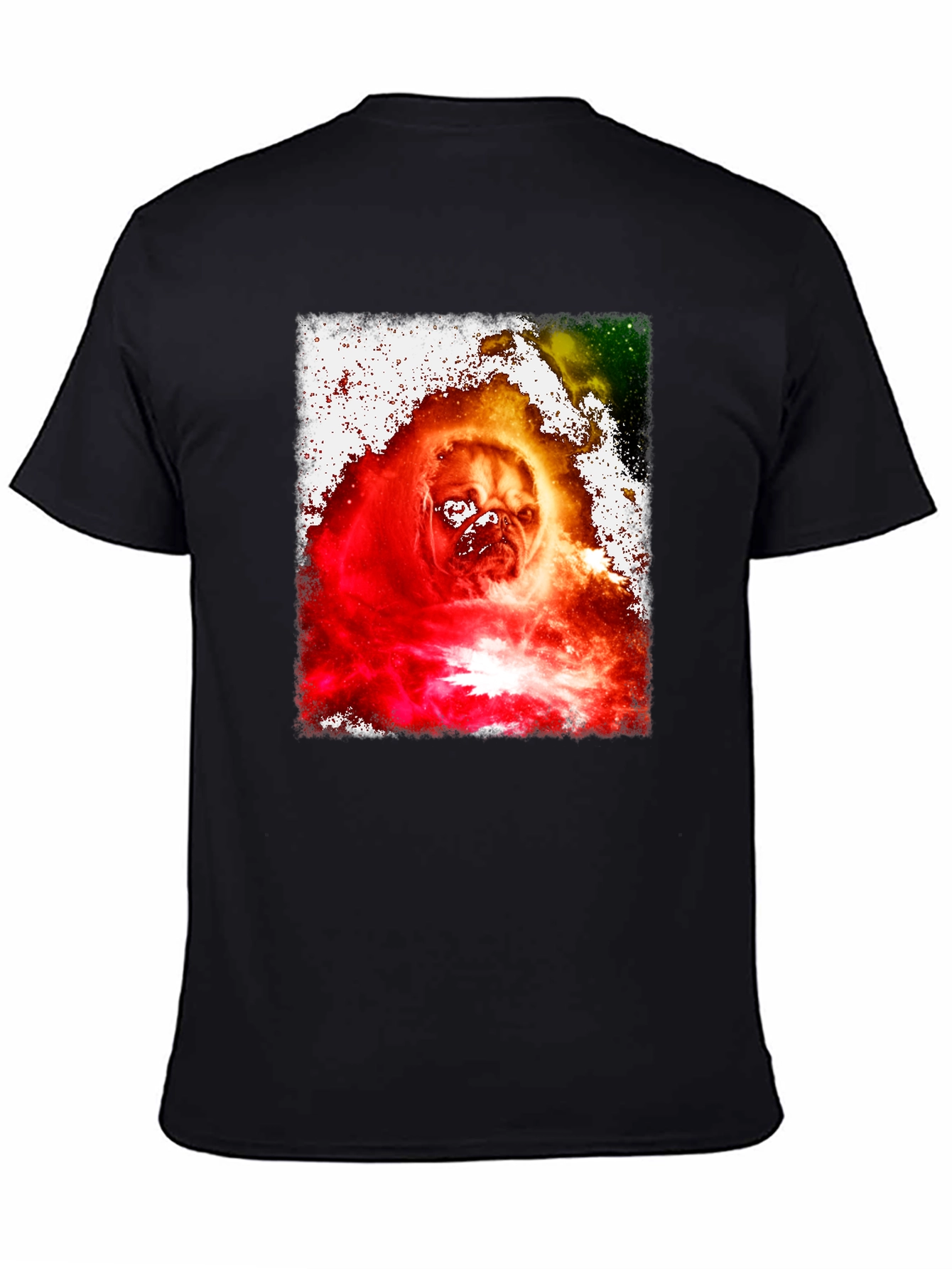 Galaxy Pug Graphic Print Tee