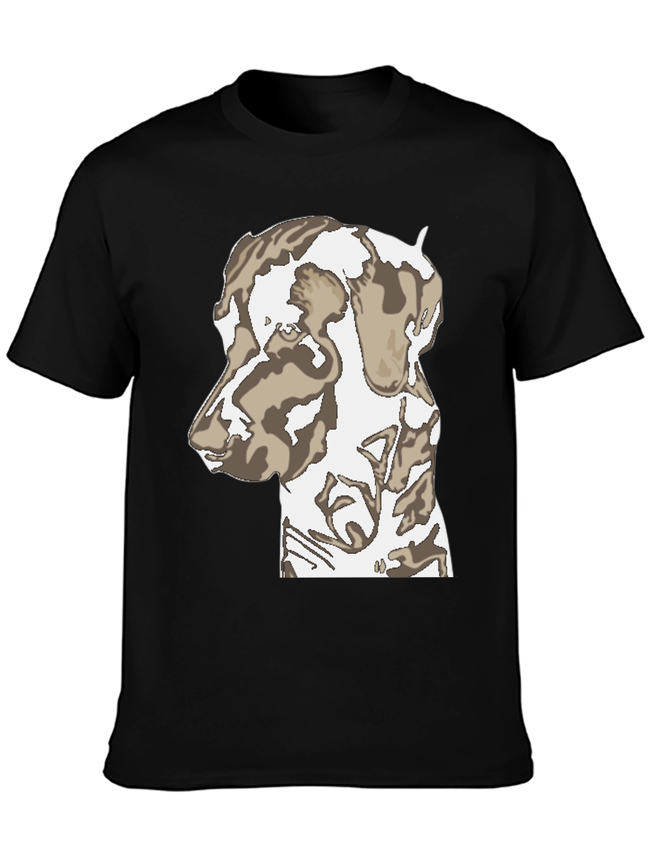 Dog Print Black T-Shirt