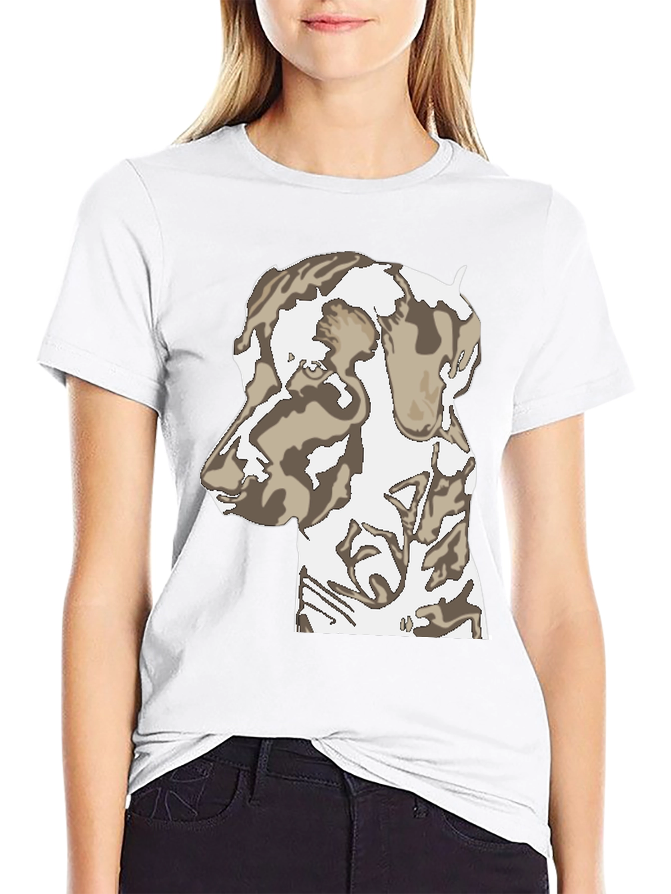 Dog Print Black T-Shirt