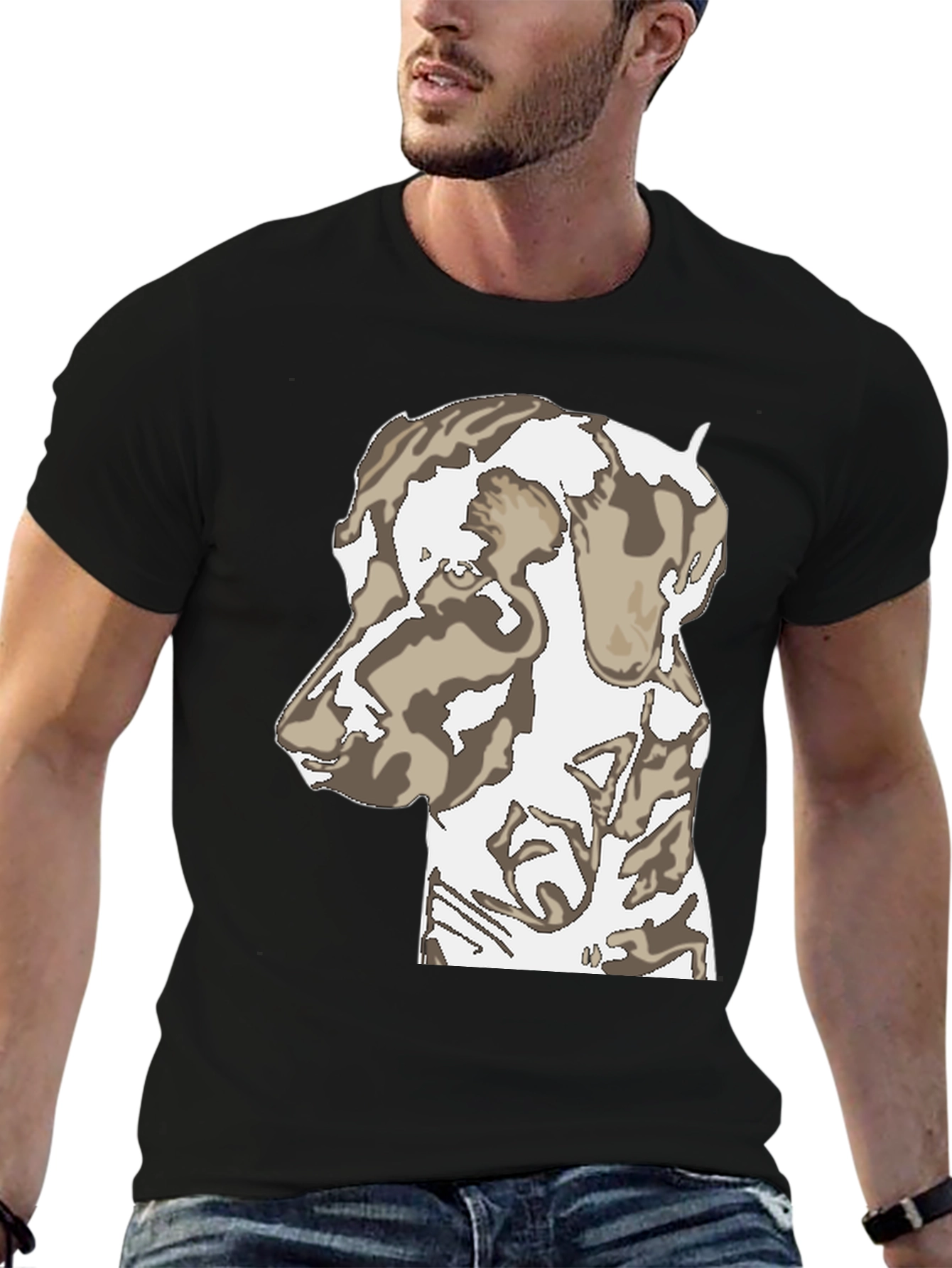 Dog Print Black T-Shirt