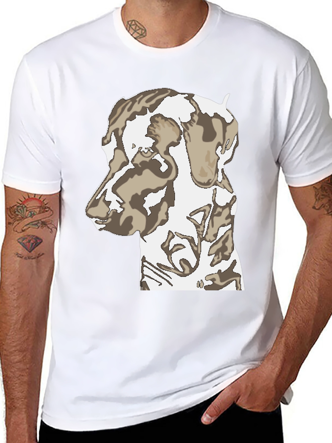 Dog Print Black T-Shirt