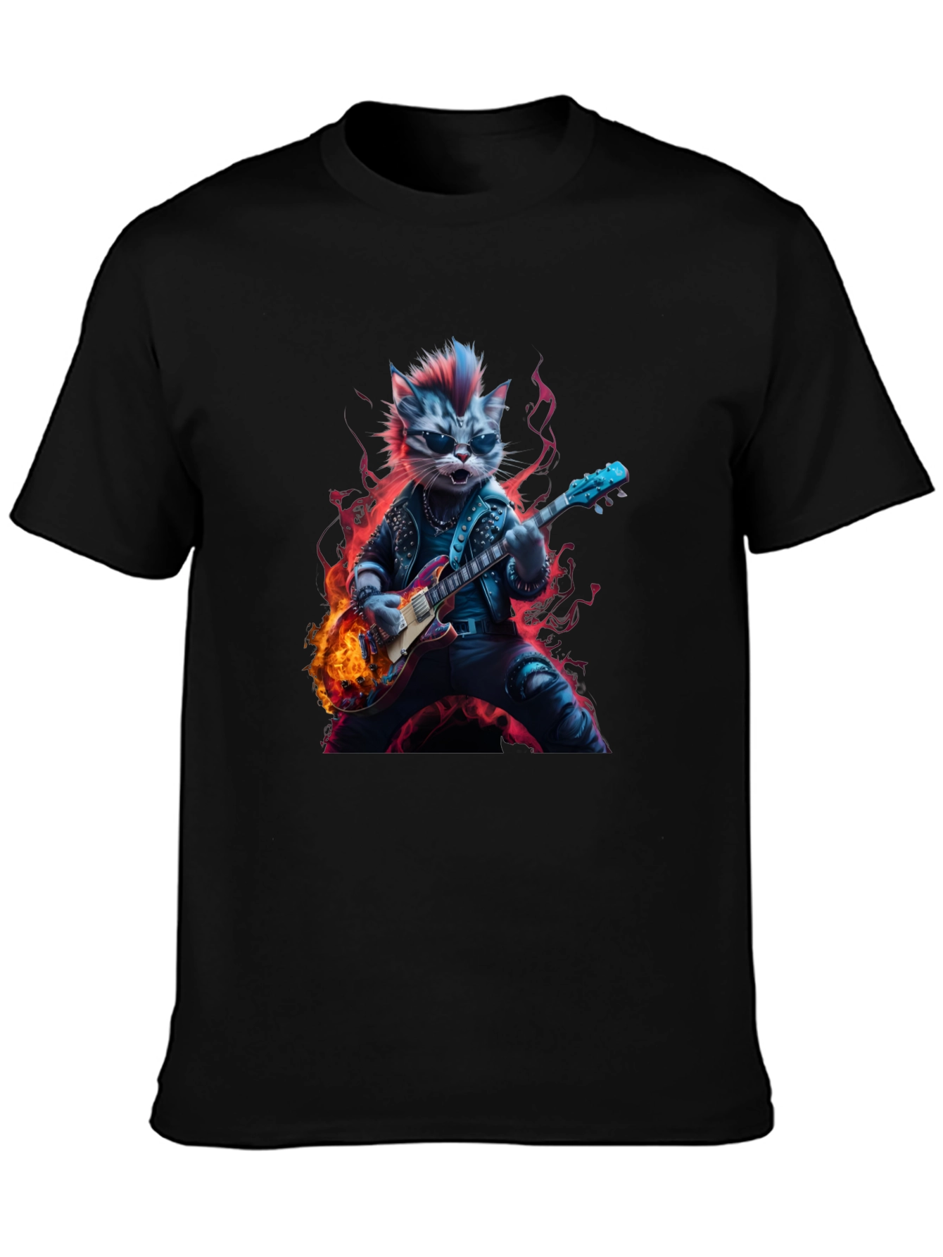Rockstar Cat T-Shirt - Cool Graphic Tee
