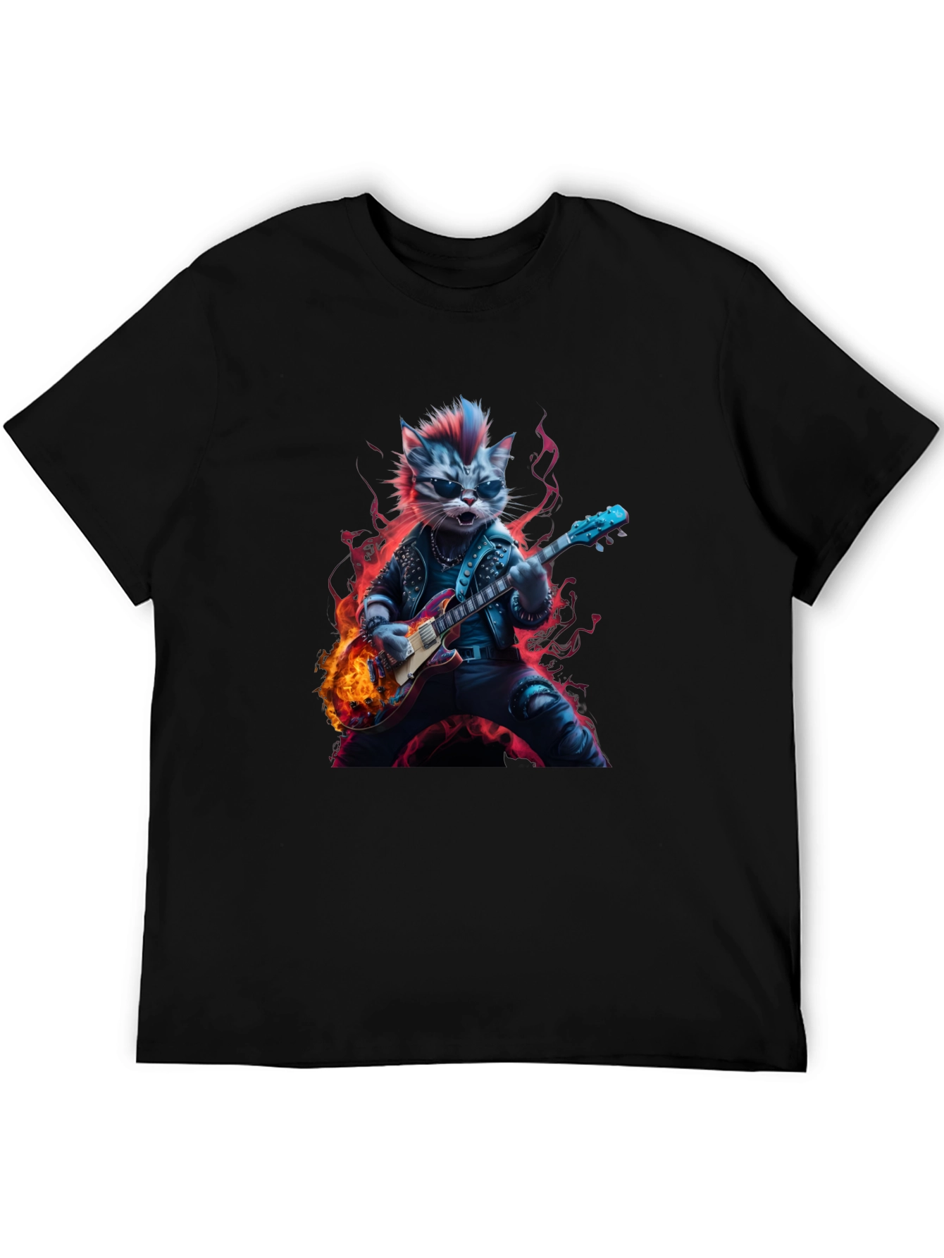 Rockstar Cat T-Shirt - Cool Graphic Tee