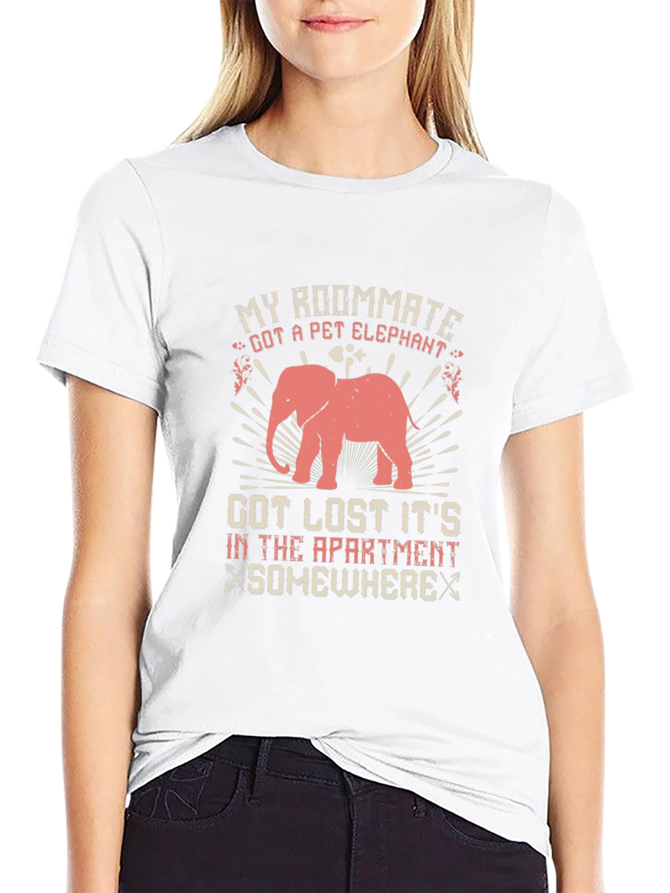 Funny Pet Elephant Graphic T-Shirt