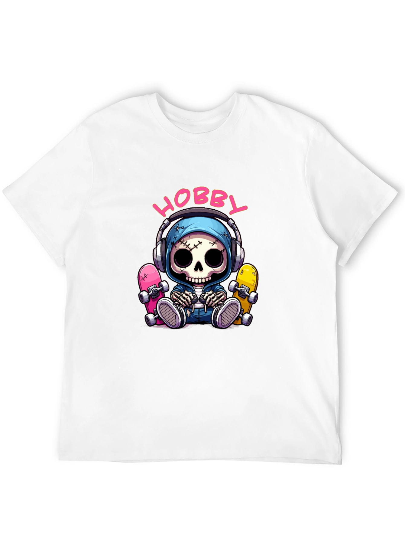 Hobby Skeleton Graphic Tee - Skater Style