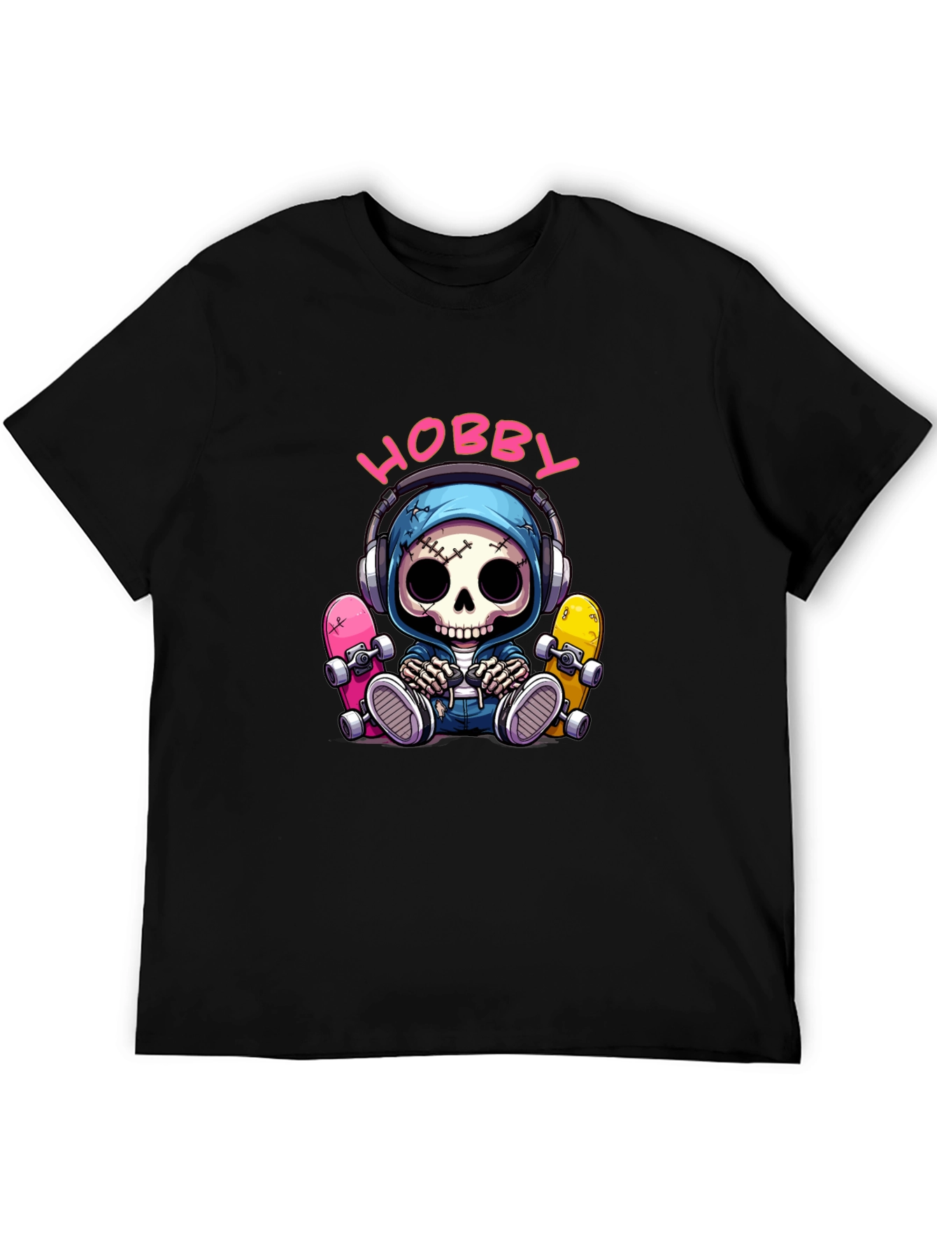 Hobby Skeleton Graphic Tee - Skater Style
