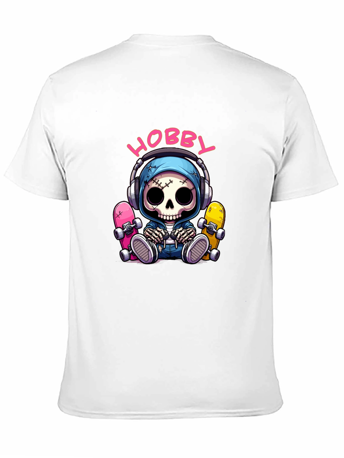 Hobby Skeleton Graphic Tee - Skater Style