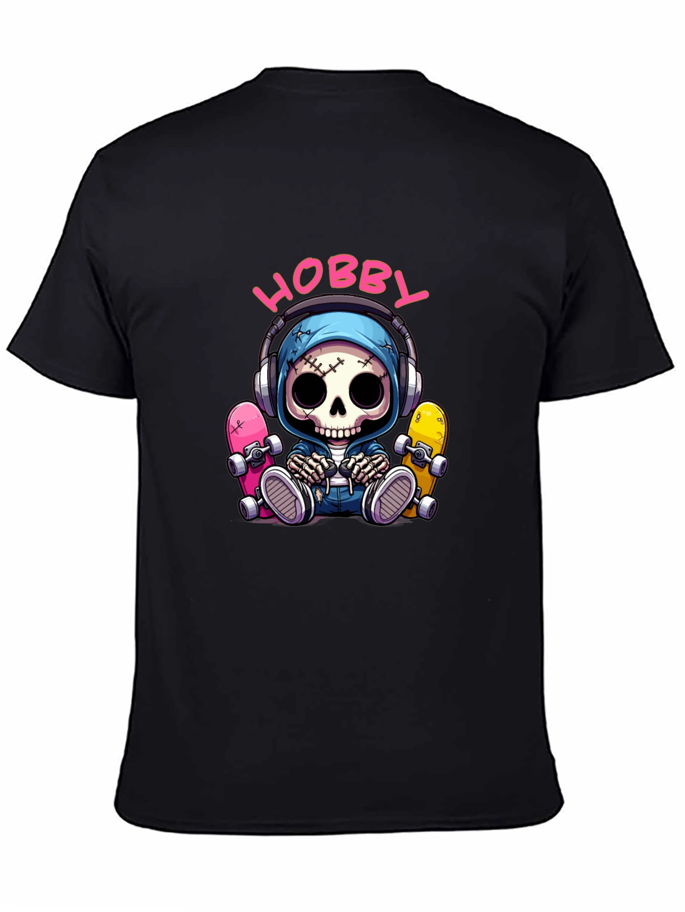 Hobby Skeleton Graphic Tee - Skater Style