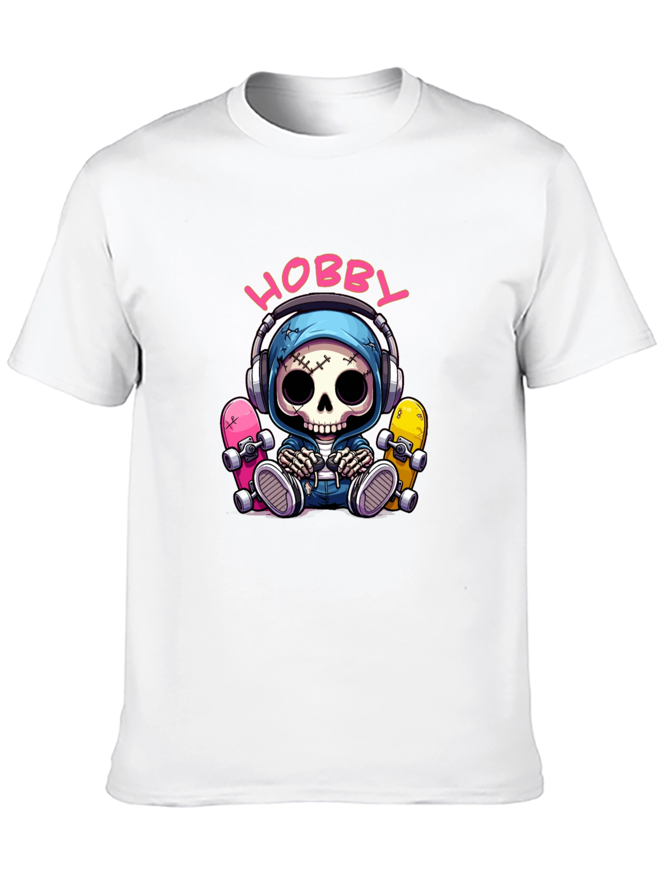 Hobby Skeleton Graphic Tee - Skater Style