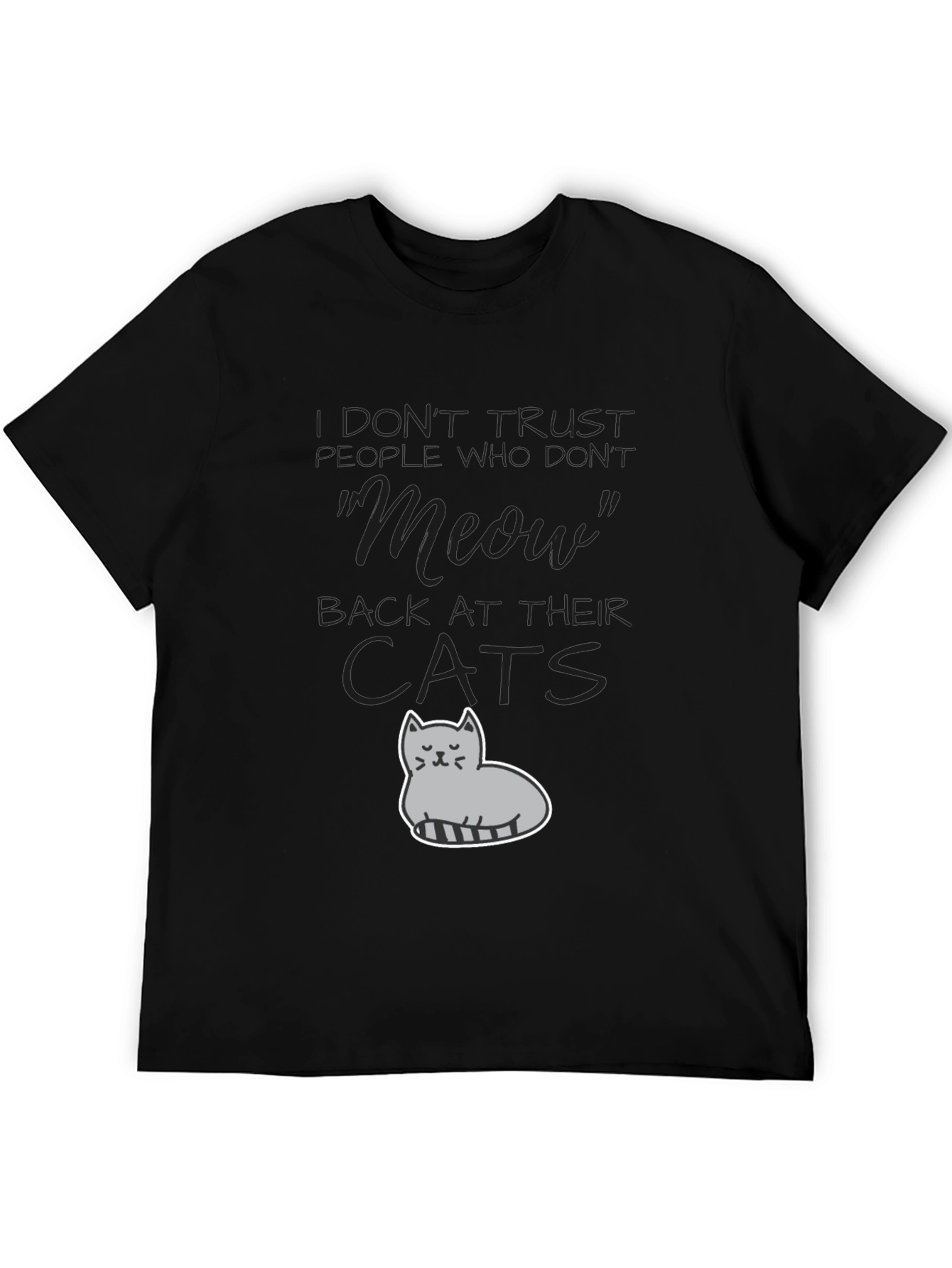 Humorous Cat Graphic T-Shirt - Dont Trust Cats