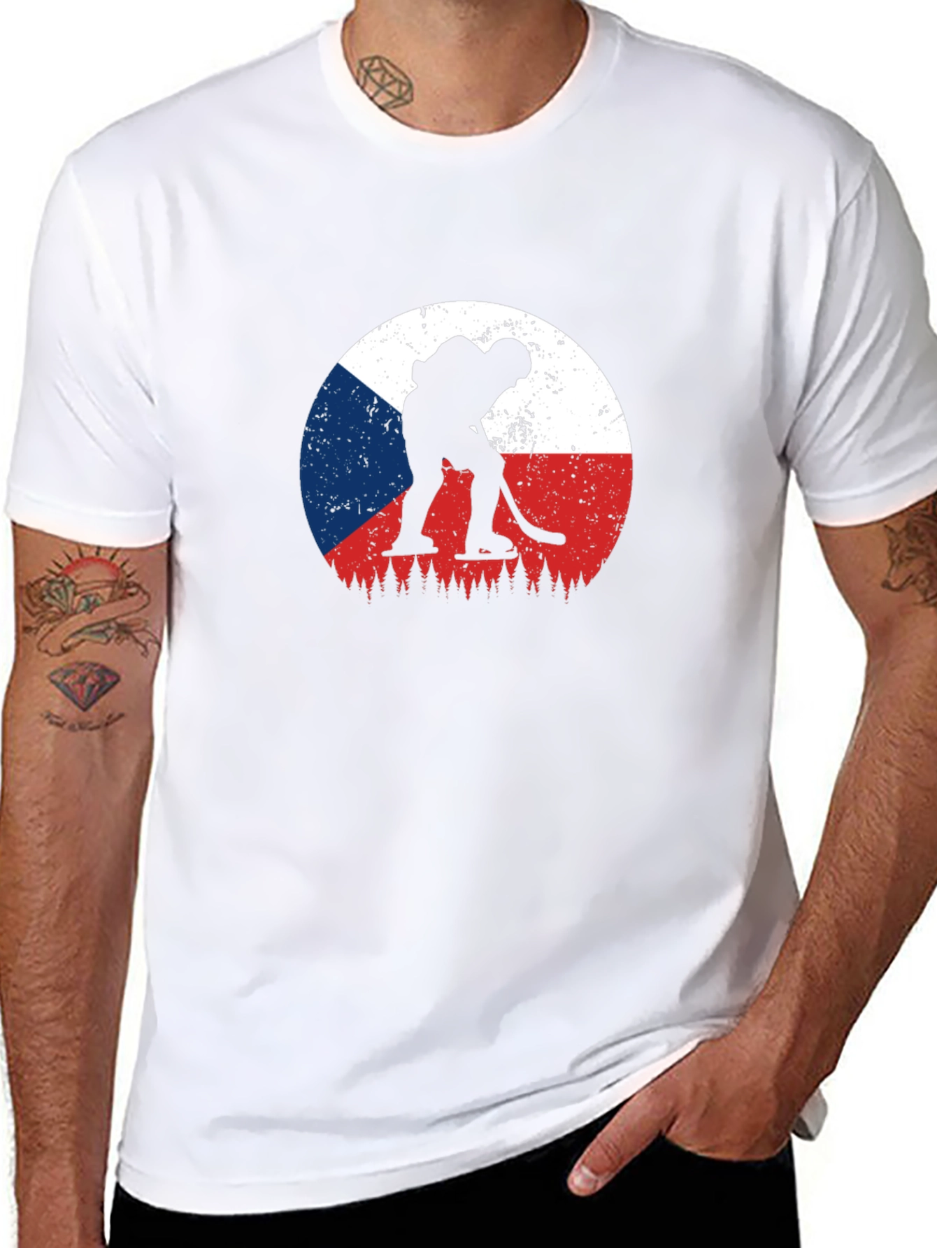Czech Hockey T-Shirt - Unique Flag Design