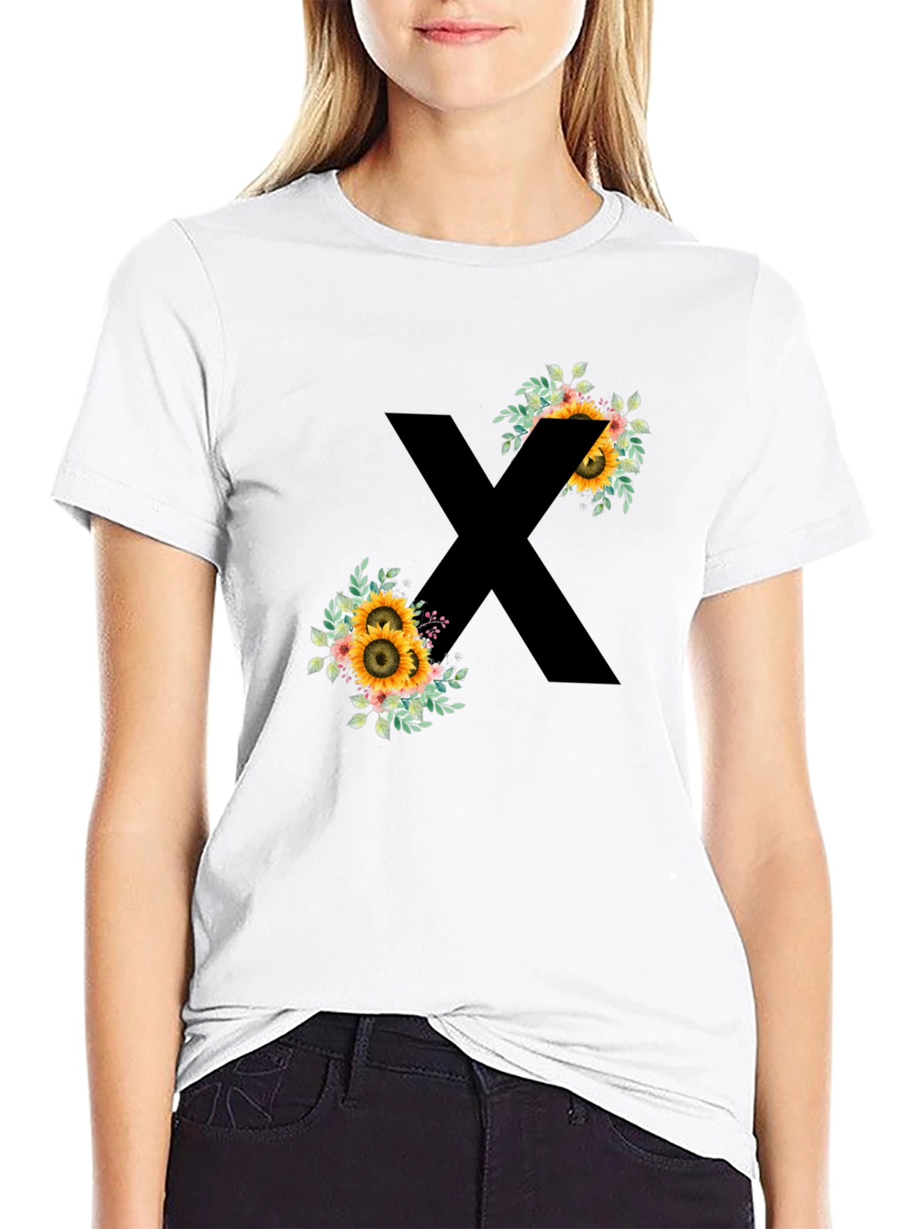 Floral X Graphic Black T-Shirt