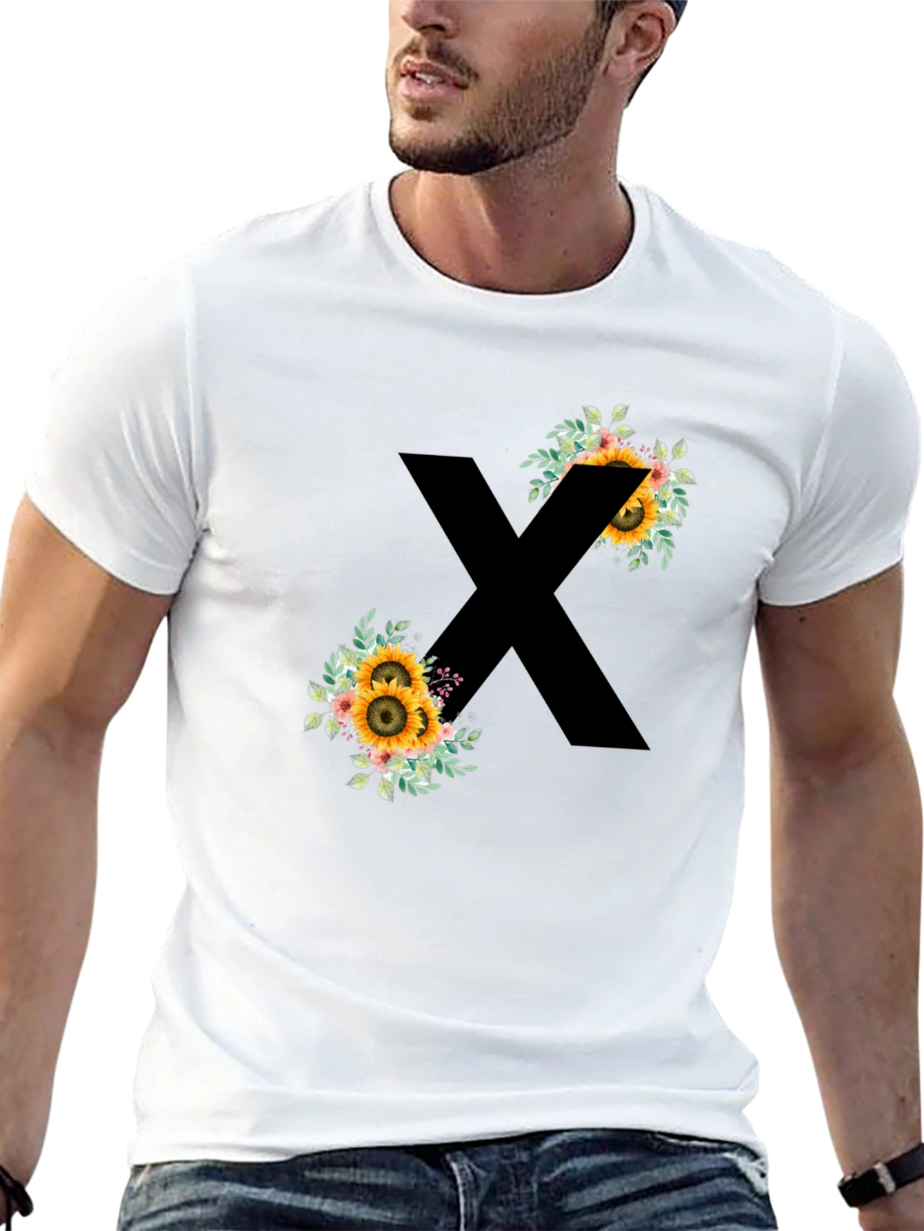 Floral X Graphic Black T-Shirt