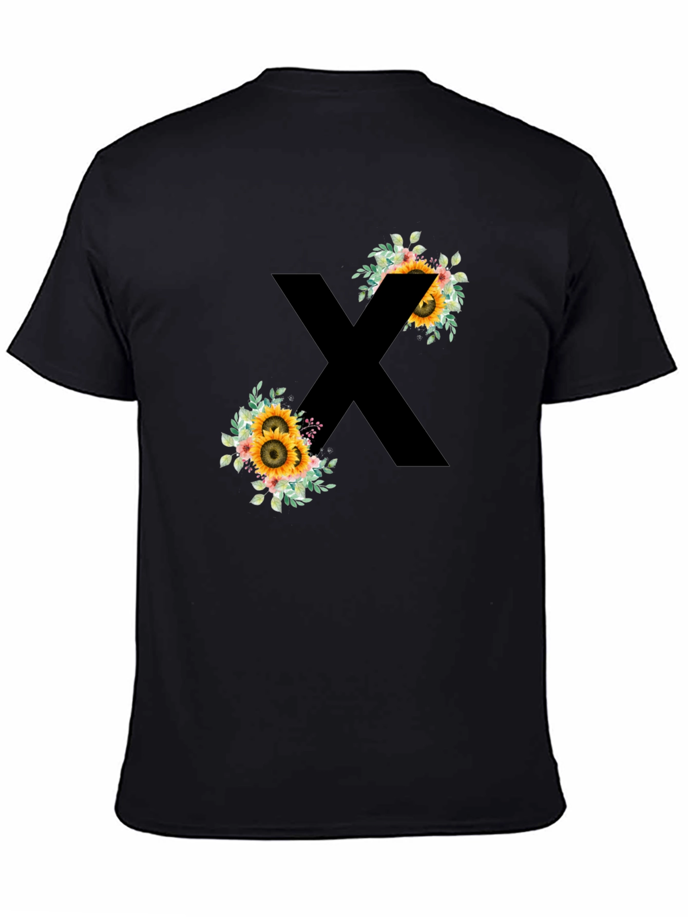 Floral X Graphic Black T-Shirt