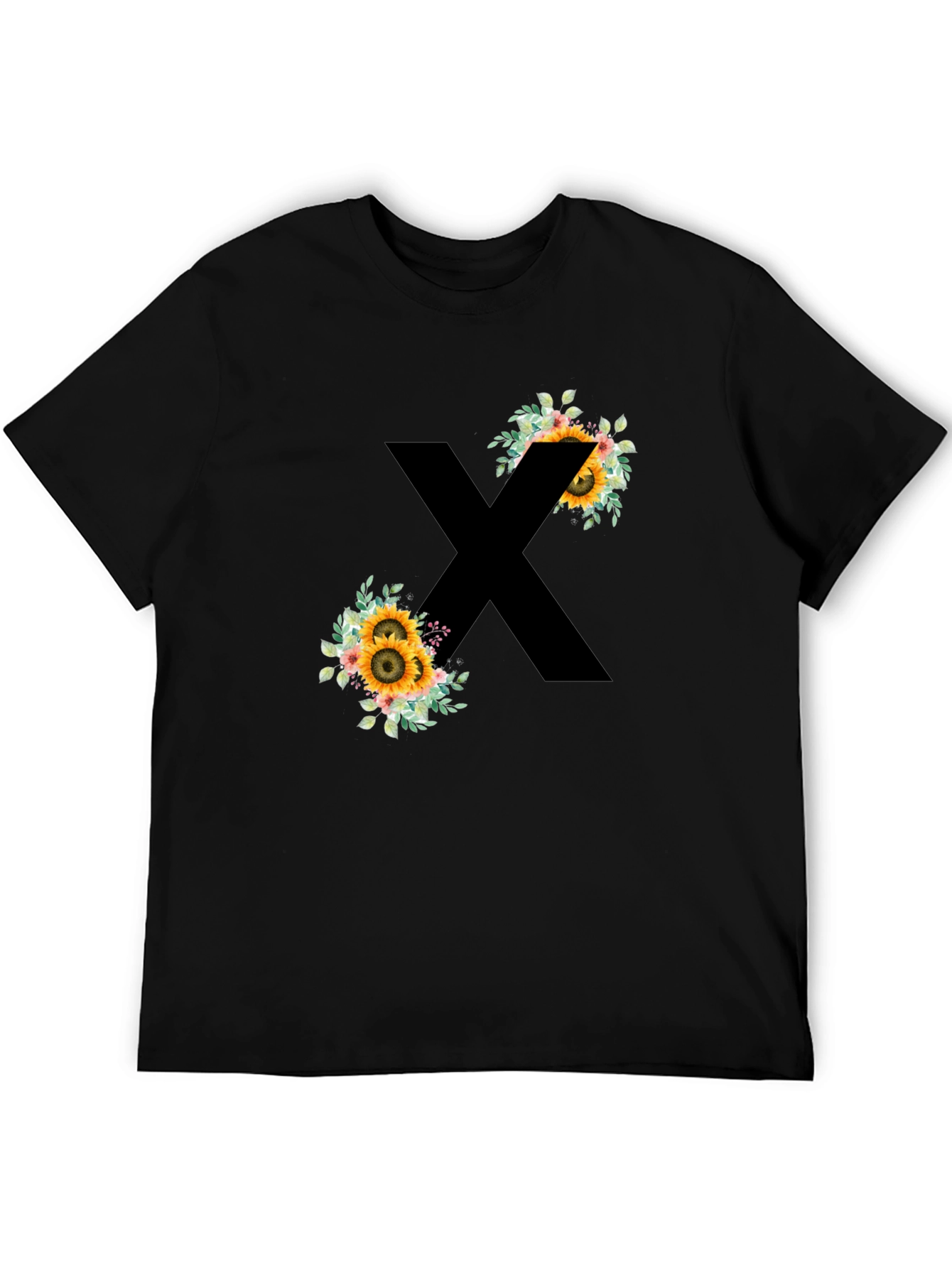 Floral X Graphic Black T-Shirt