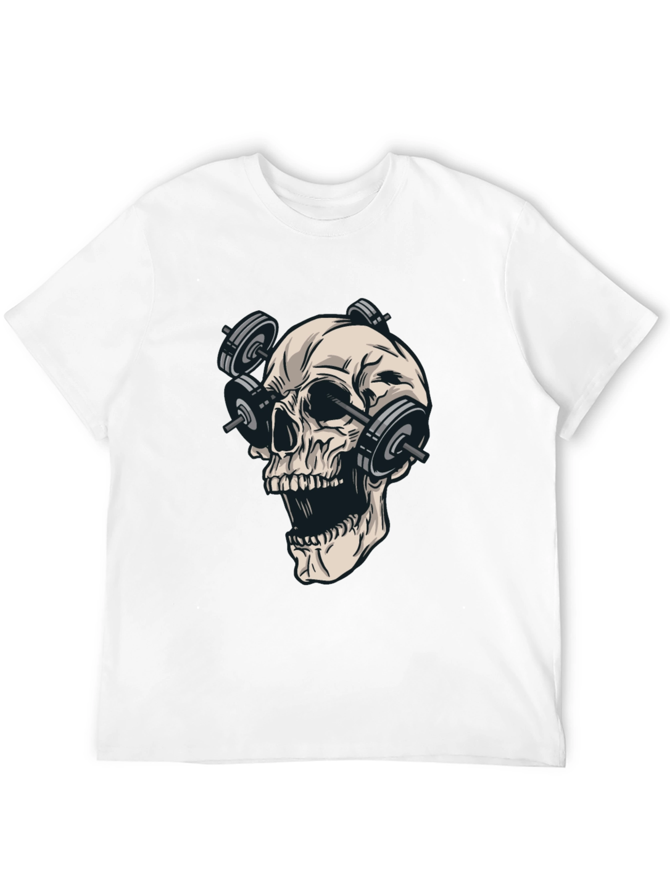 Skull Weights T-Shirt - Black Cotton Graphic Tee