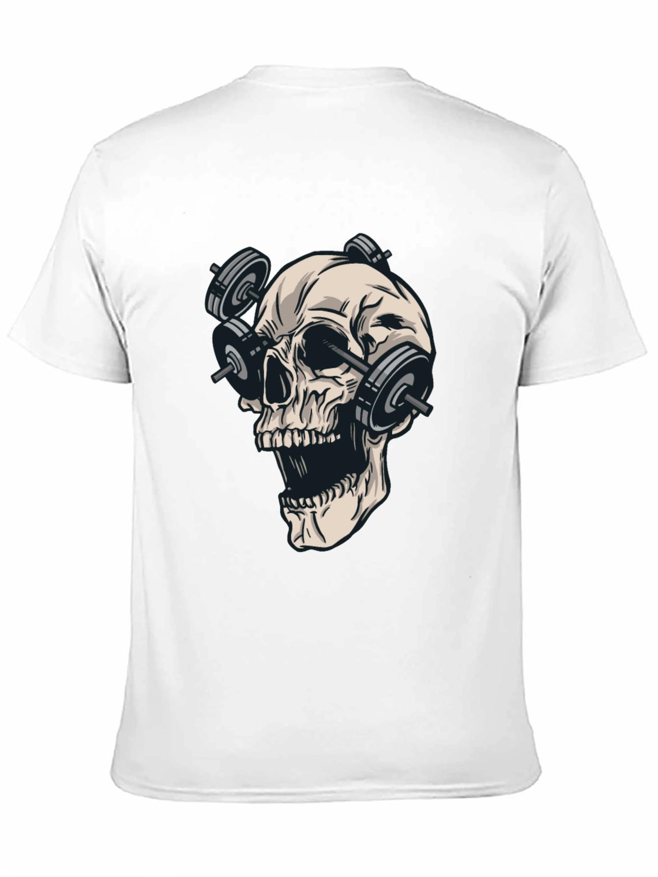 Skull Weights T-Shirt - Black Cotton Graphic Tee