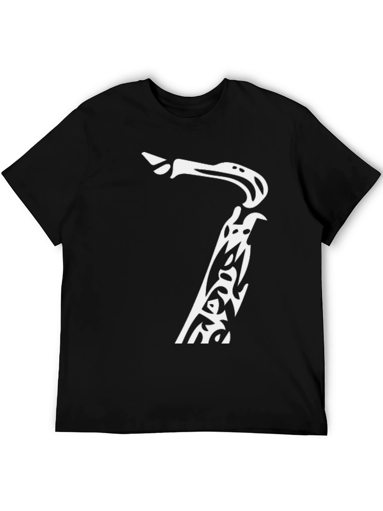 Saxophone Graphic Print Black T-Shirt