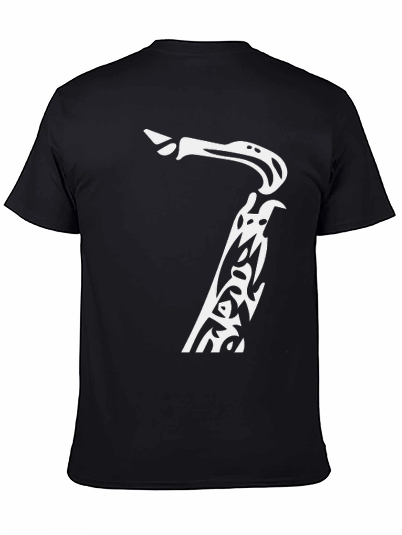 Saxophone Graphic Print Black T-Shirt