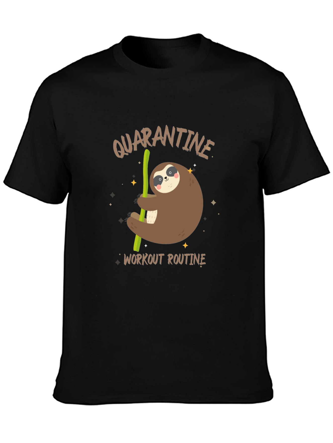 Quarantine Workout Routine Sloth Graphic Tee