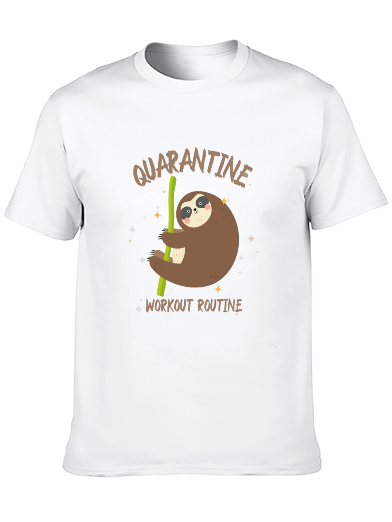 Quarantine Workout Routine Sloth Graphic Tee