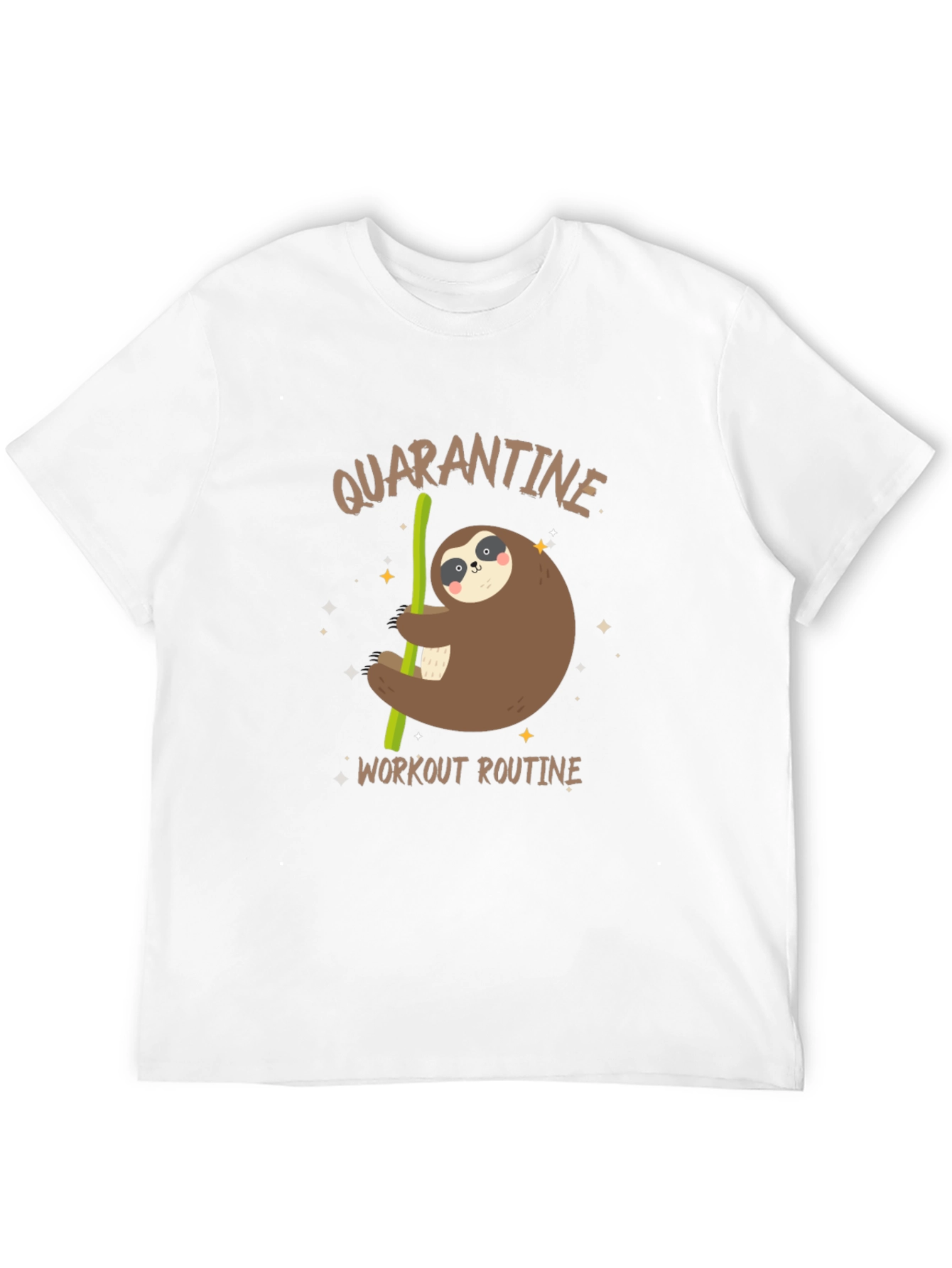 Quarantine Workout Routine Sloth Graphic Tee