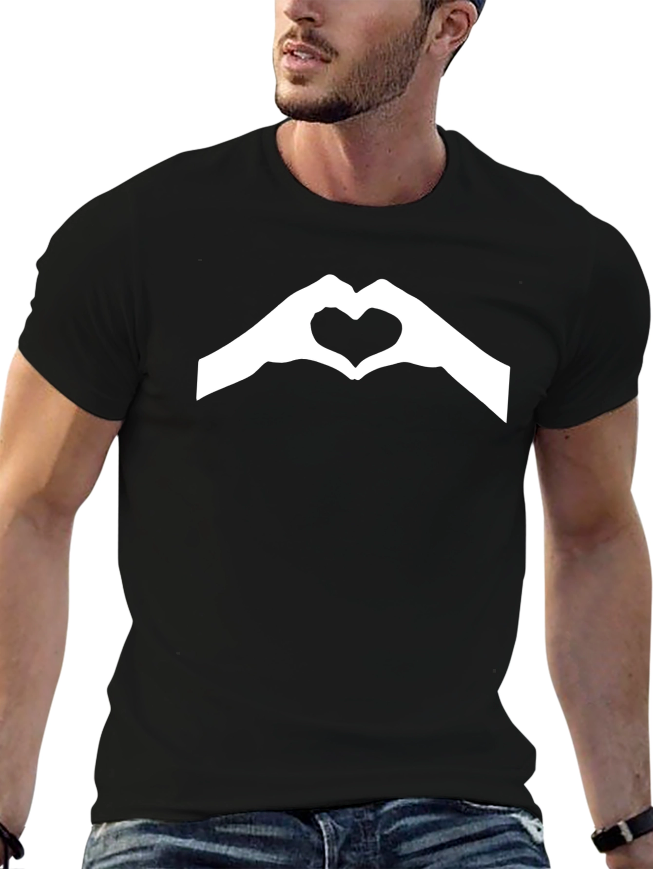 Heart Hands Graphic T-Shirt - Soft Cotton Casual Tee