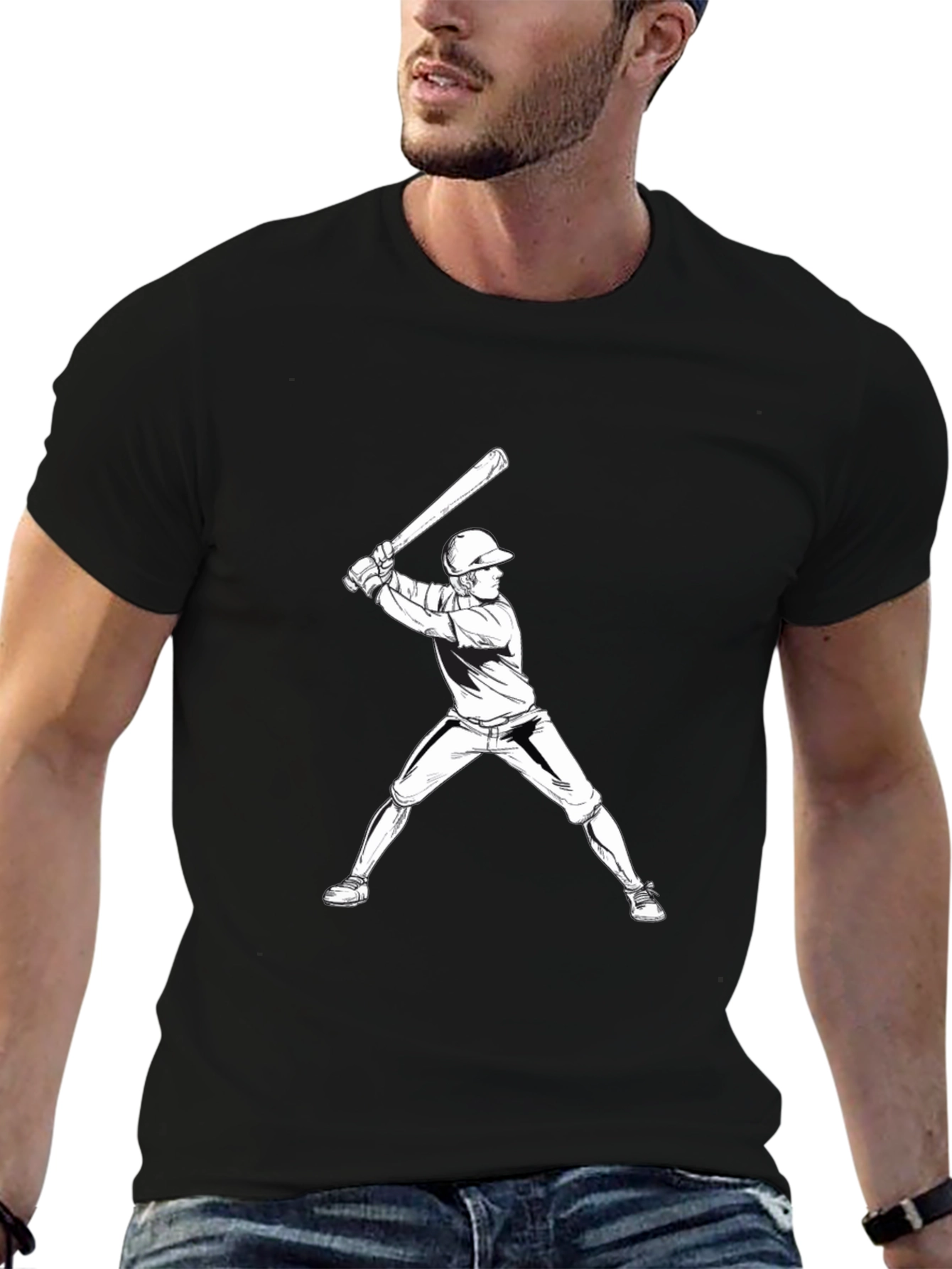 Baseball Player Graphic T-Shirt