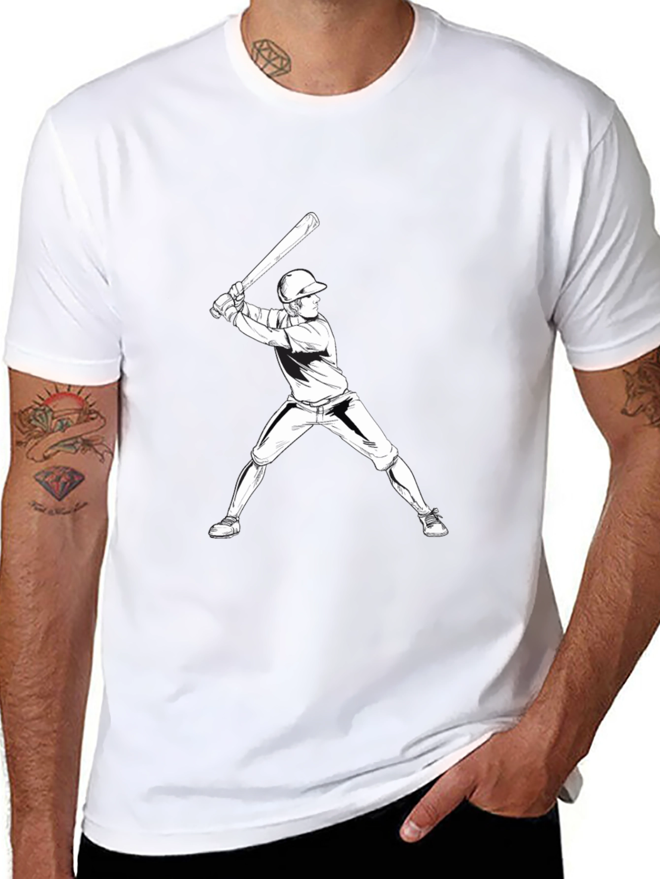 Baseball Player Graphic T-Shirt