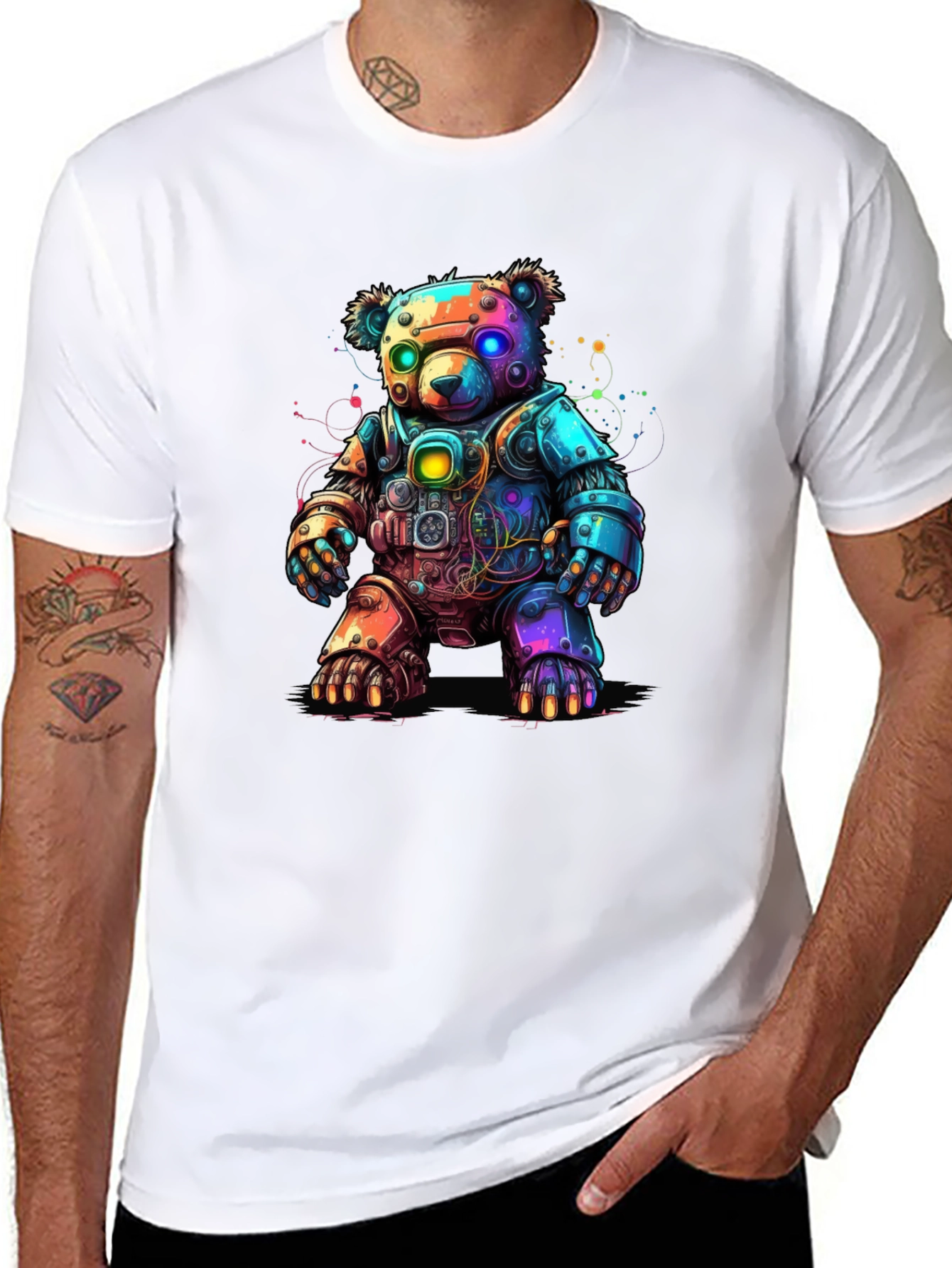 Cyber Bear T-Shirt - Robot Teddy Bear Design
