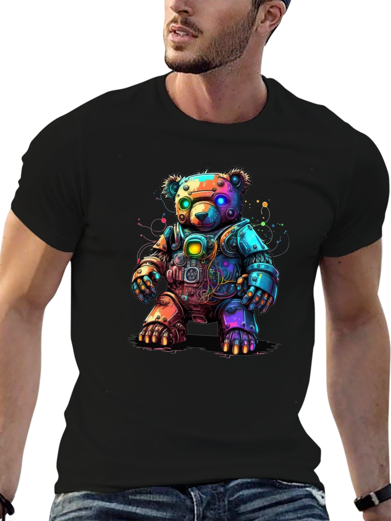 Cyber Bear T-Shirt - Robot Teddy Bear Design