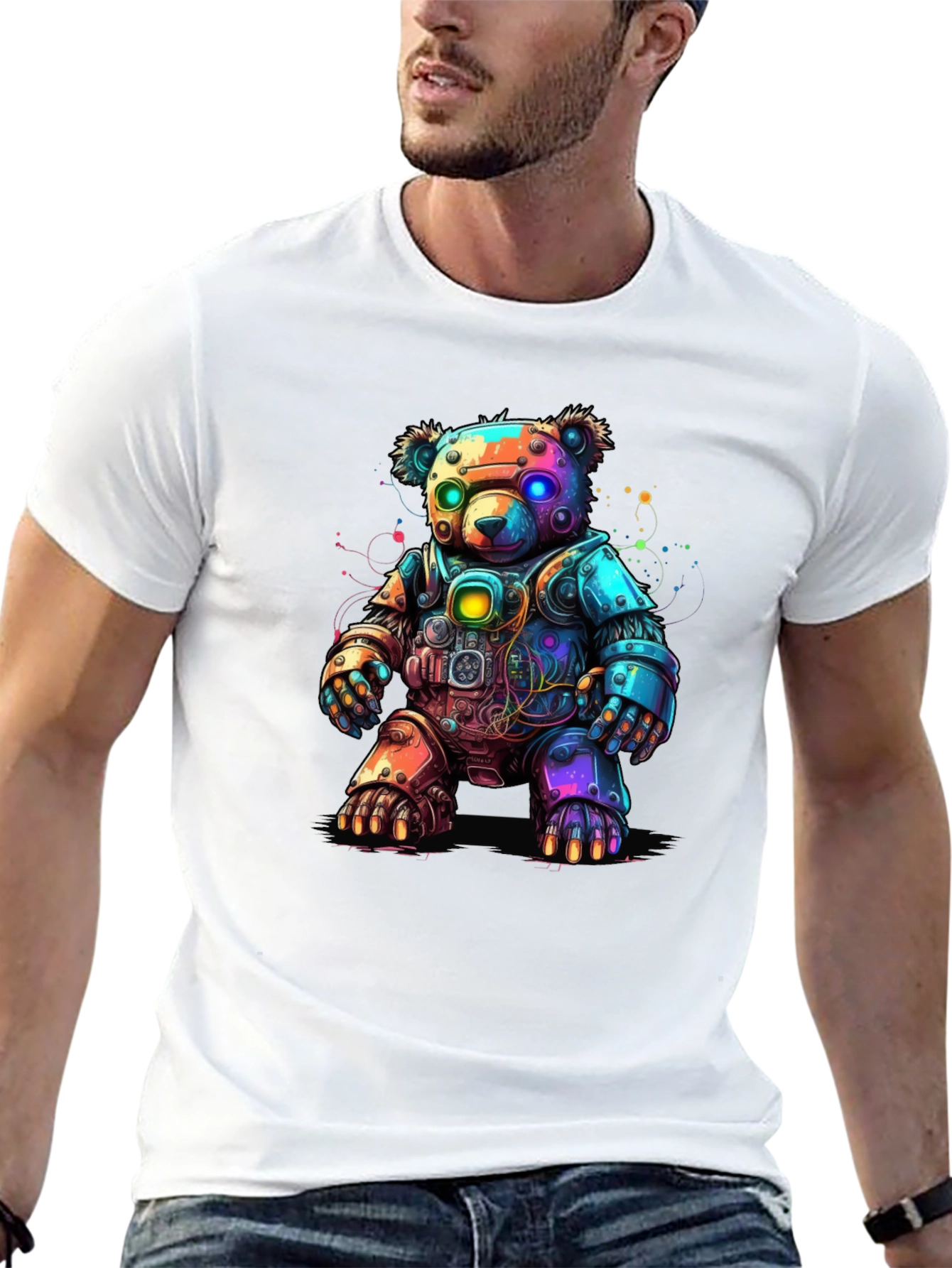 Cyber Bear T-Shirt - Robot Teddy Bear Design