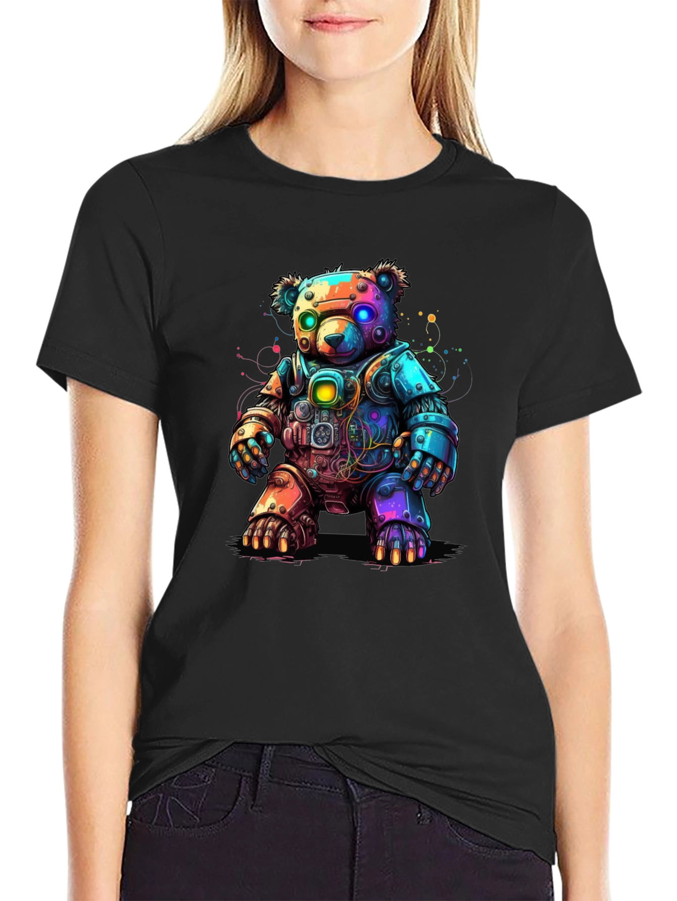 Cyber Bear T-Shirt - Robot Teddy Bear Design