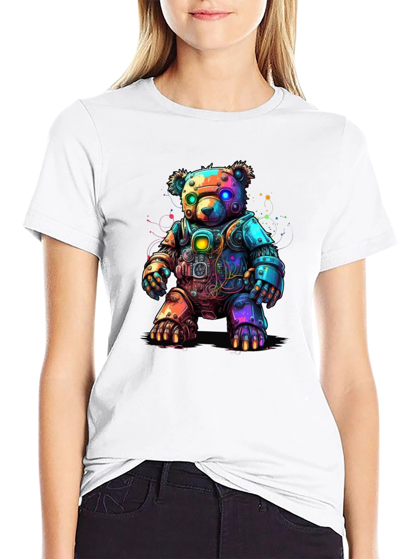 Cyber Bear T-Shirt - Robot Teddy Bear Design