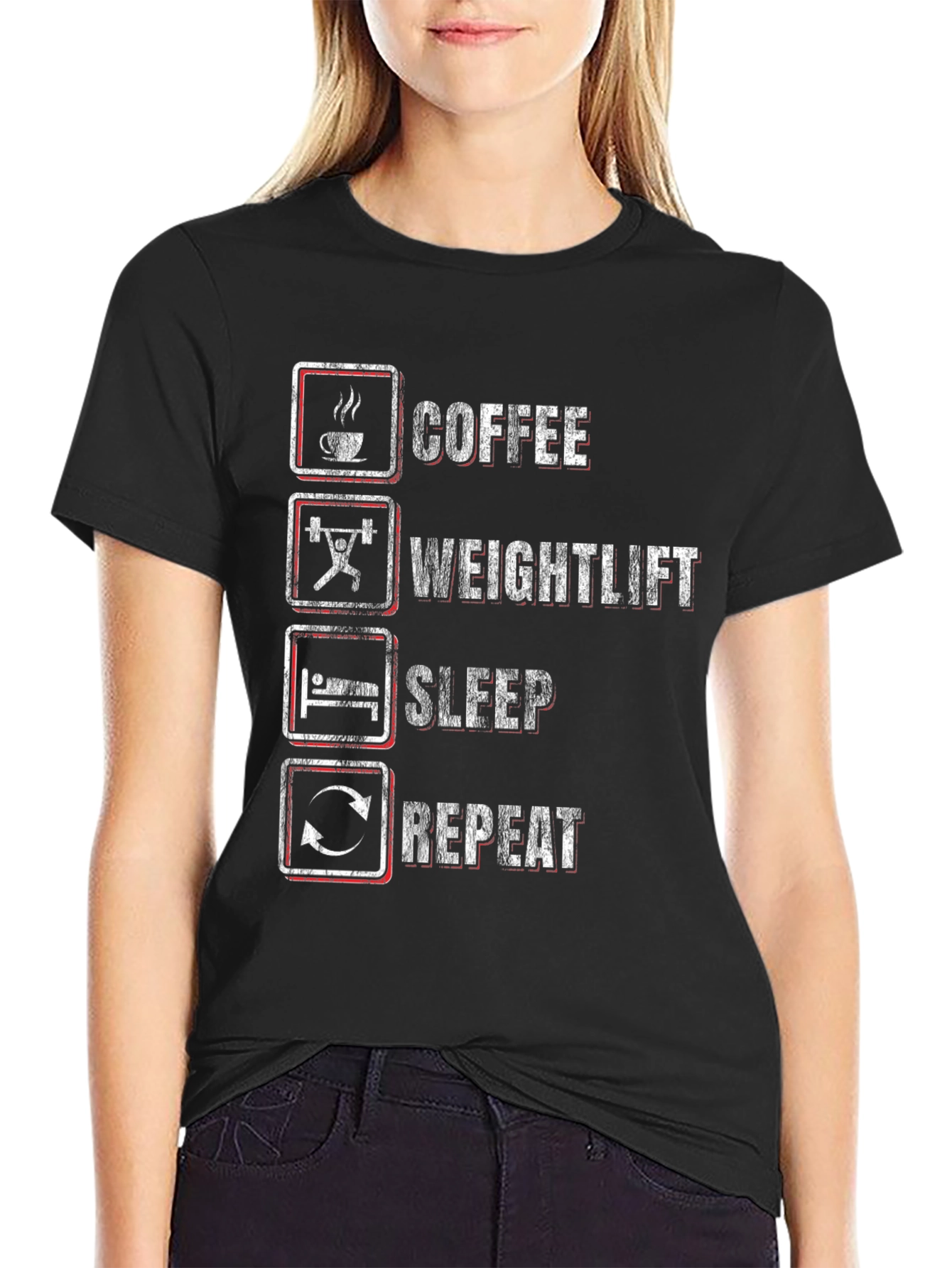Coffee Weightlift Sleep Repeat Graphic Tee