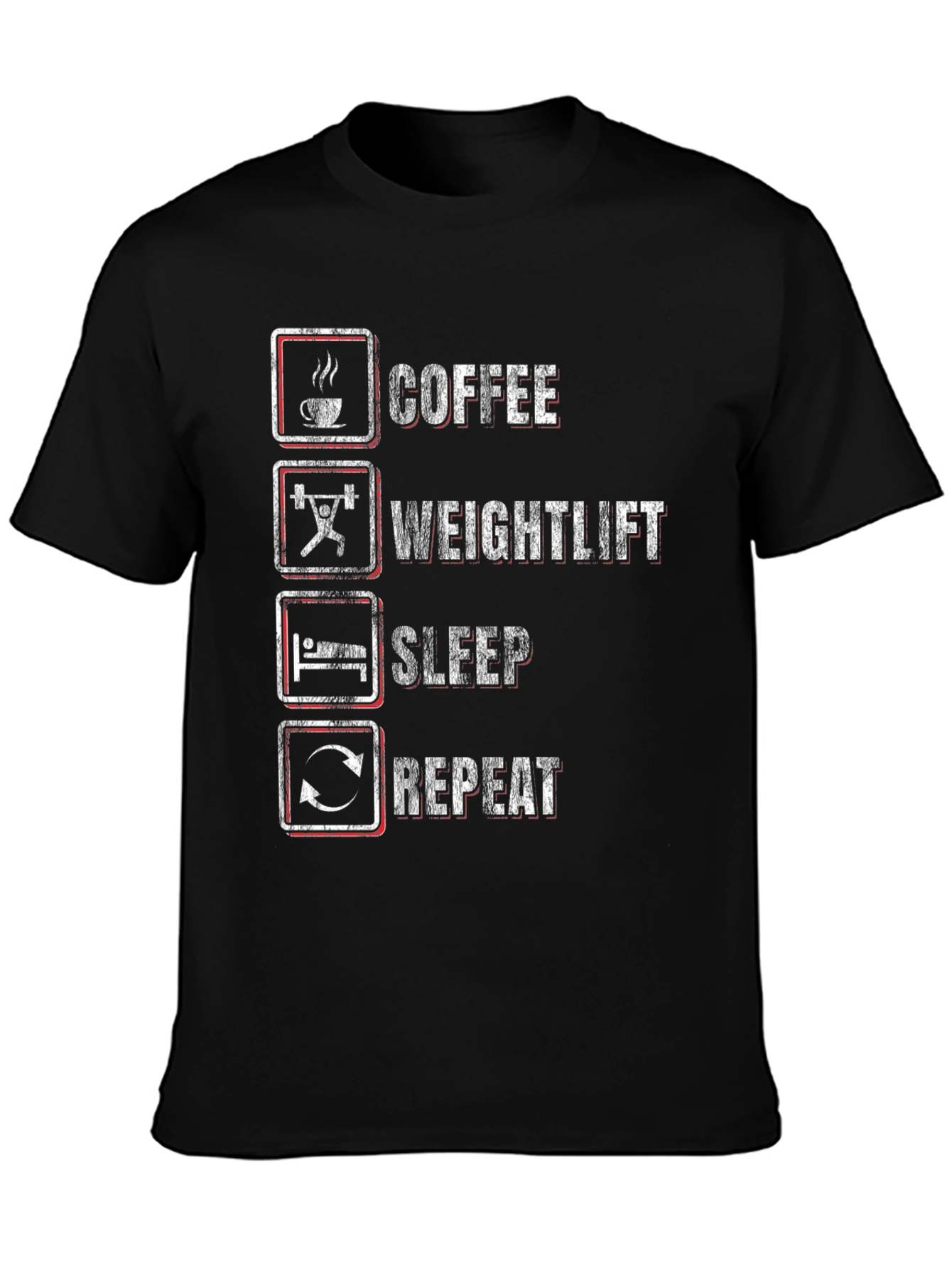 Coffee Weightlift Sleep Repeat Graphic Tee