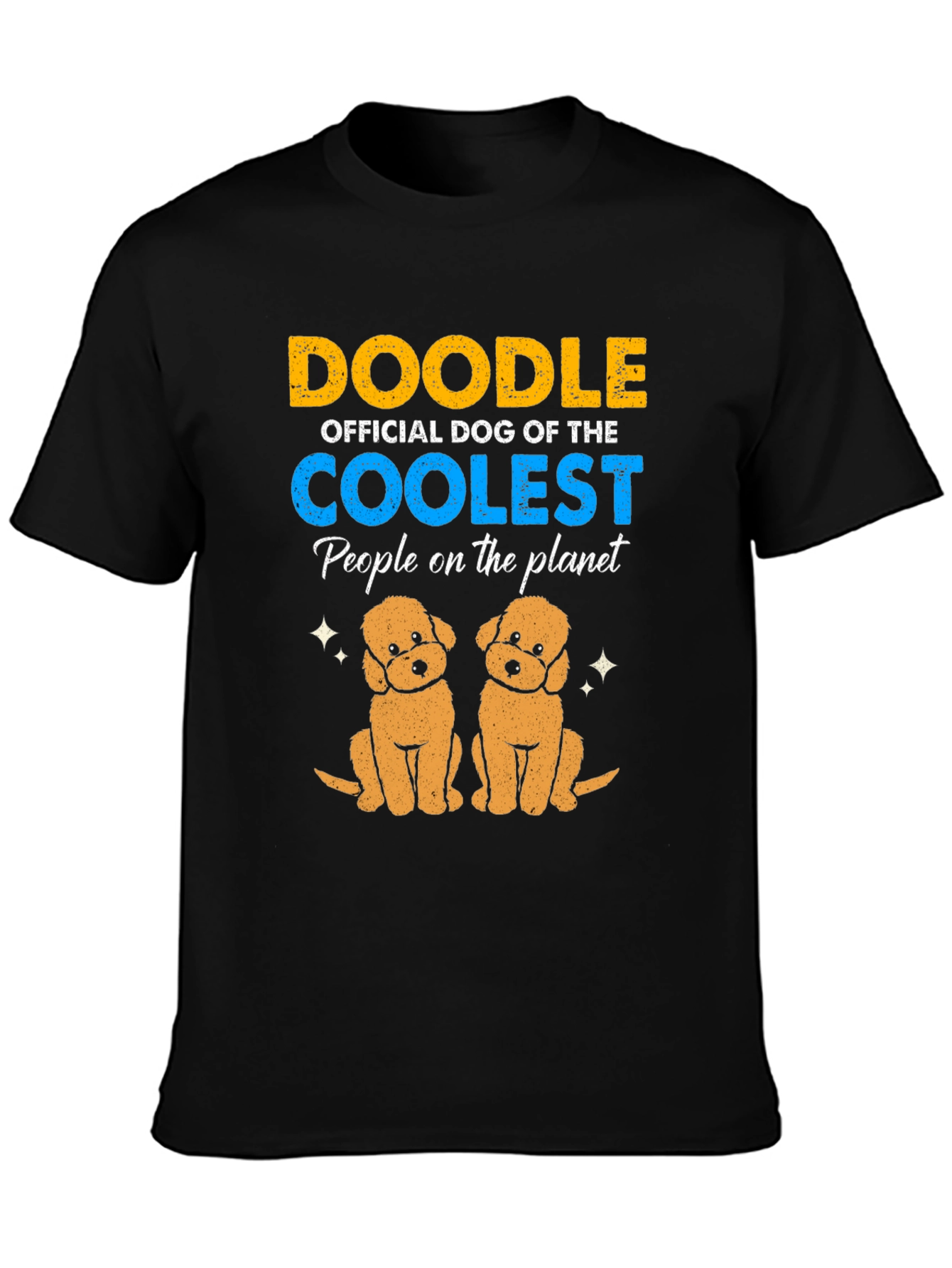 Doodle Dog Official Coolest People Planet Black T-Shirt
