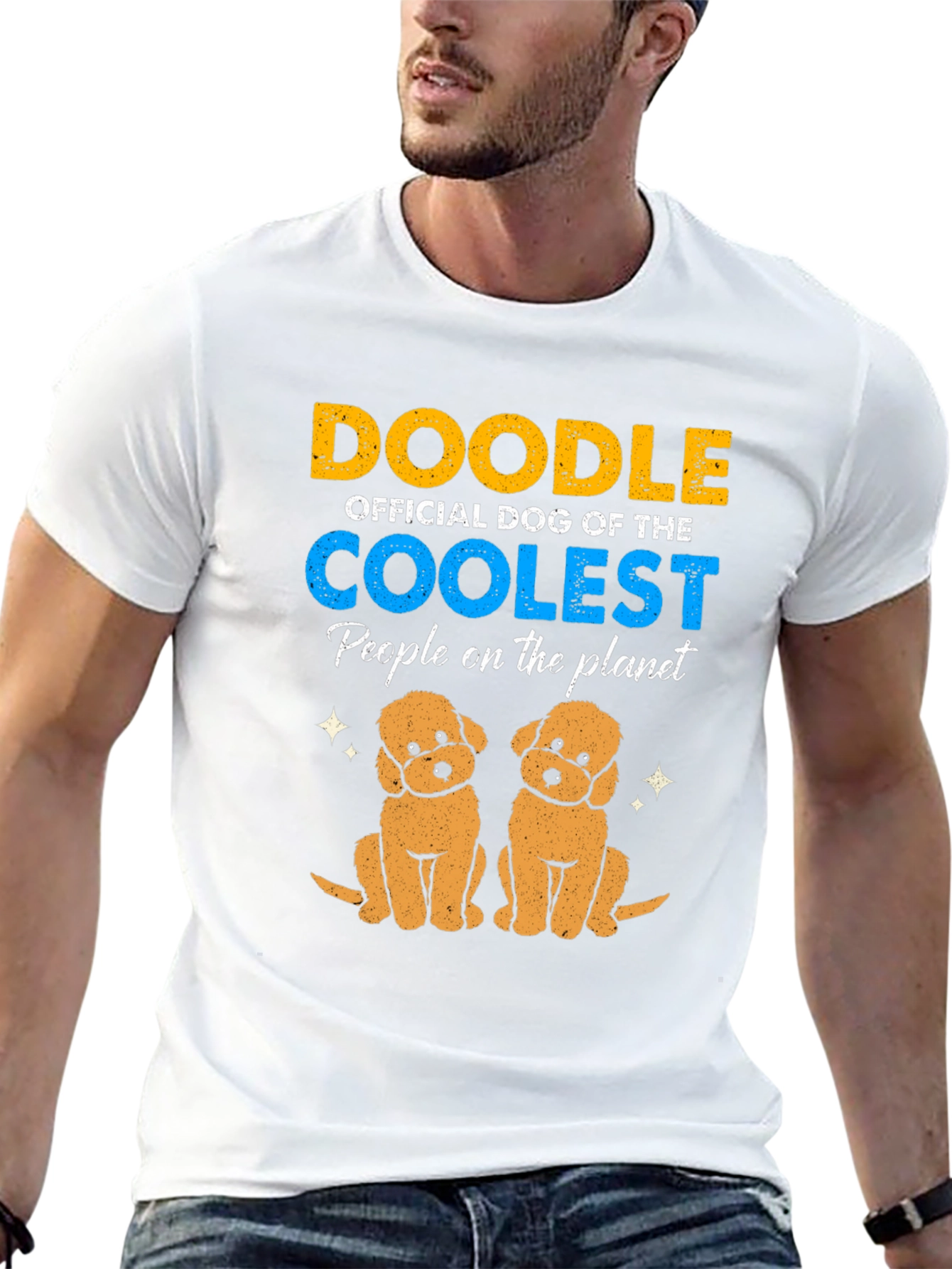 Doodle Dog Official Coolest People Planet Black T-Shirt
