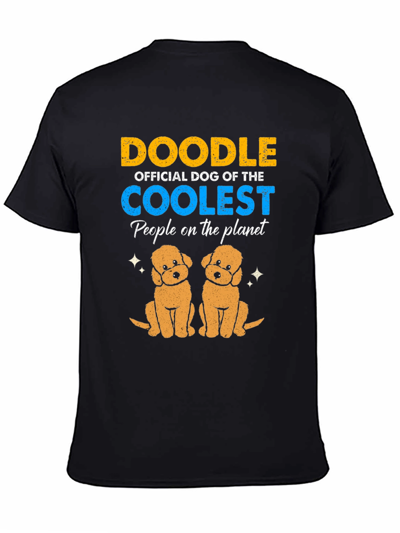 Doodle Dog Official Coolest People Planet Black T-Shirt