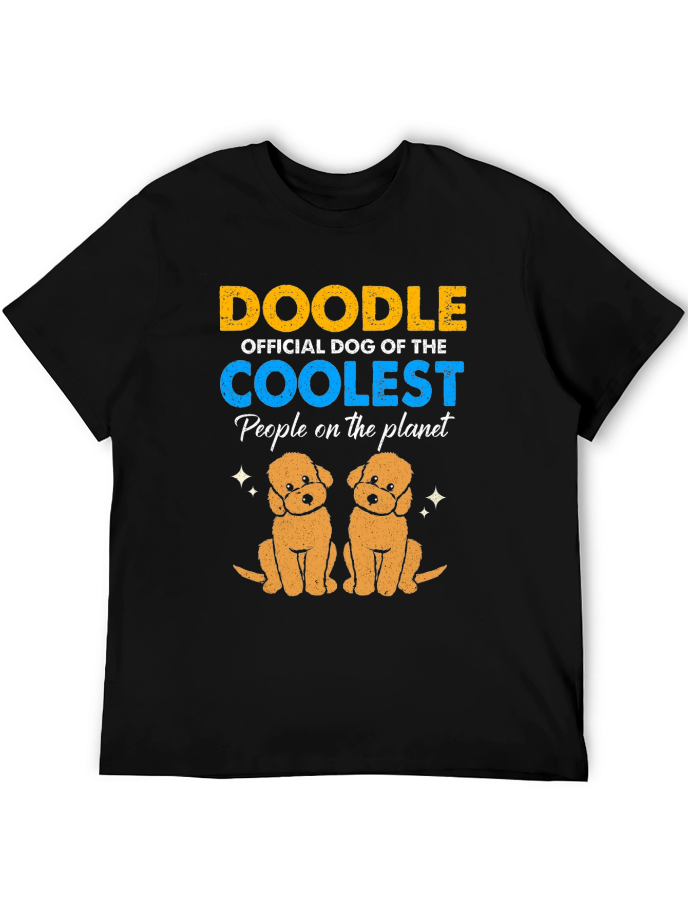 Doodle Dog Official Coolest People Planet Black T-Shirt