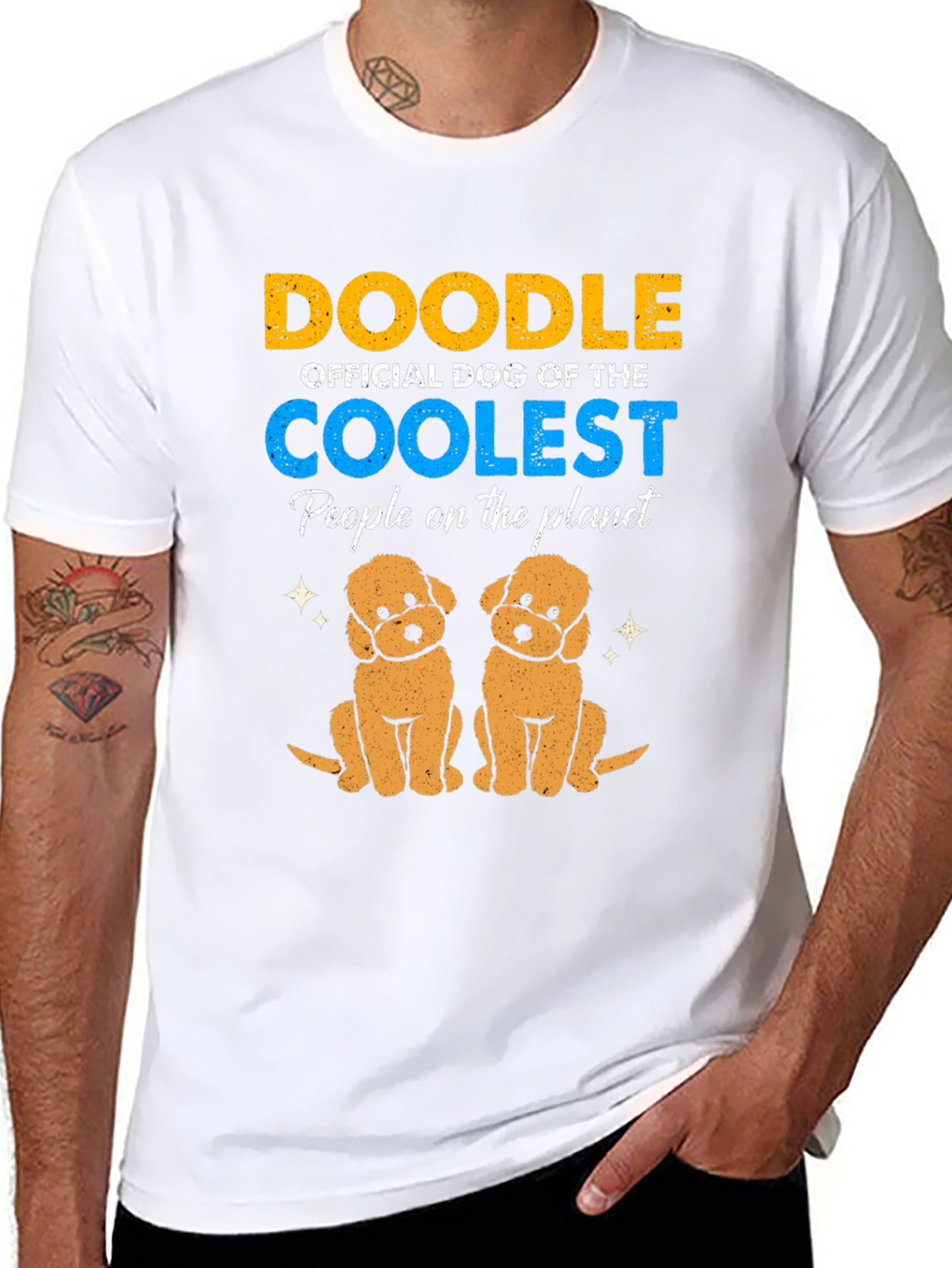 Doodle Dog Official Coolest People Planet Black T-Shirt