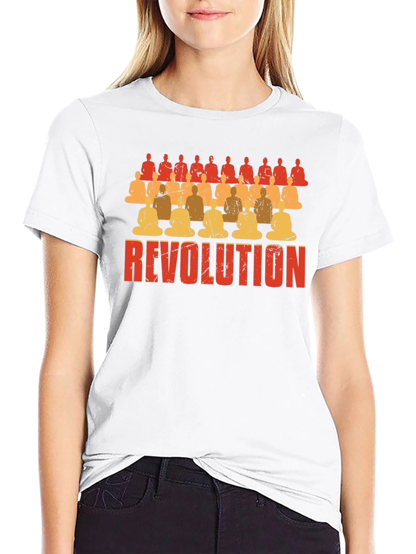 Revolution Buddha Graphic Print Mens T-Shirt