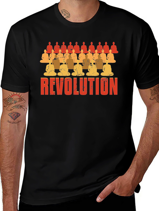 Revolution Buddha Graphic Print Mens T-Shirt