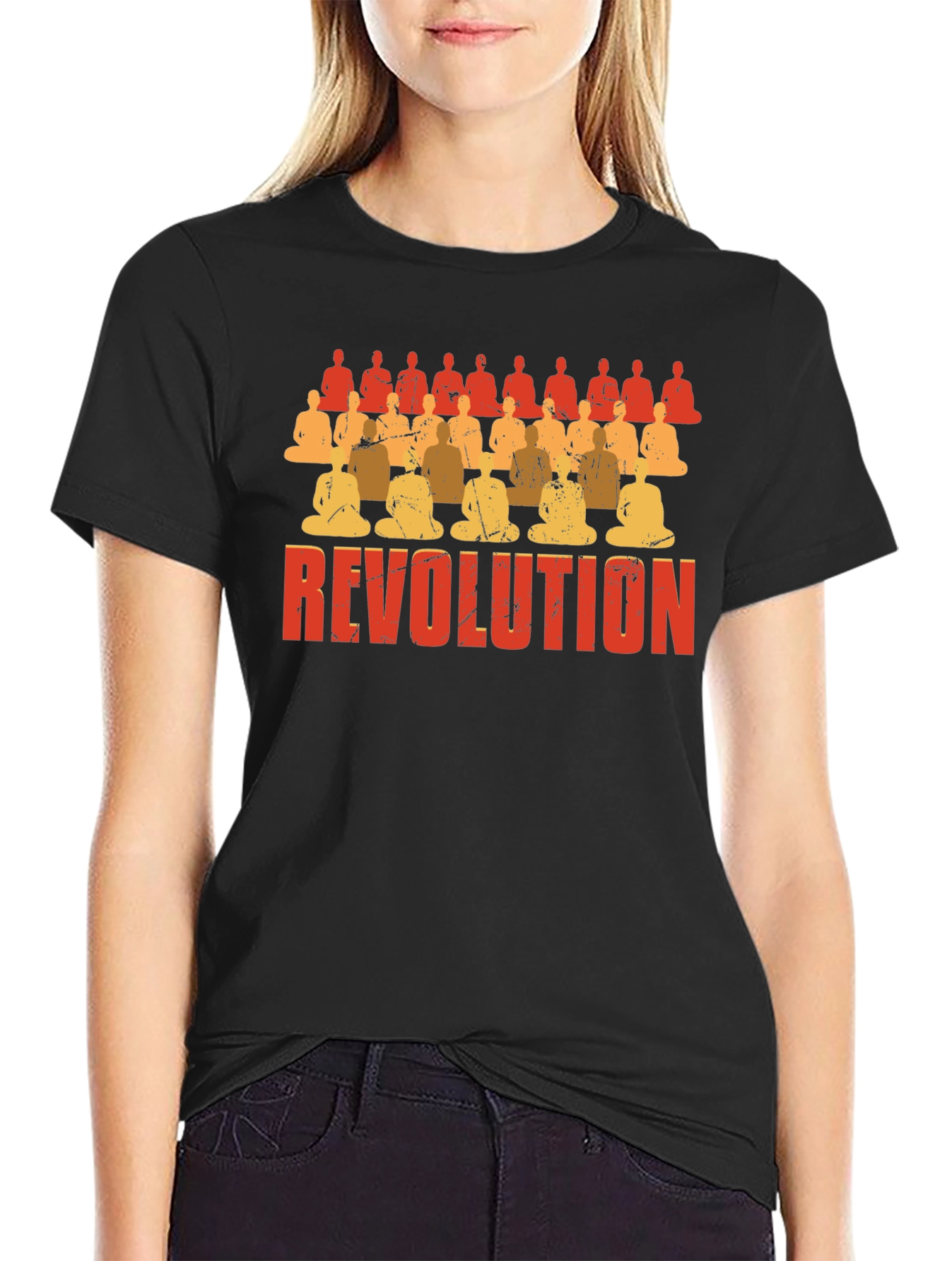 Revolution Buddha Graphic Print Mens T-Shirt