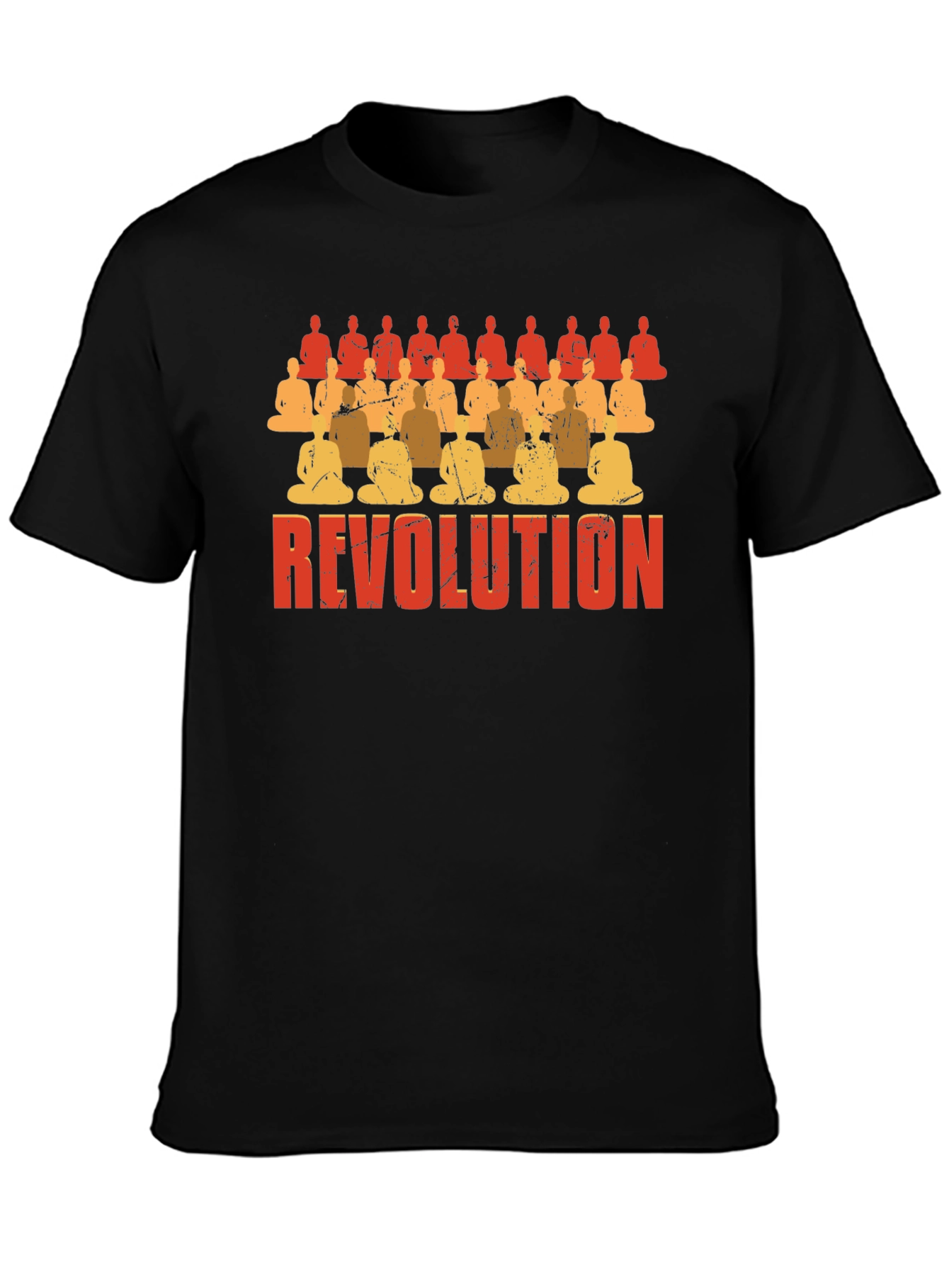 Revolution Buddha Graphic Print Mens T-Shirt