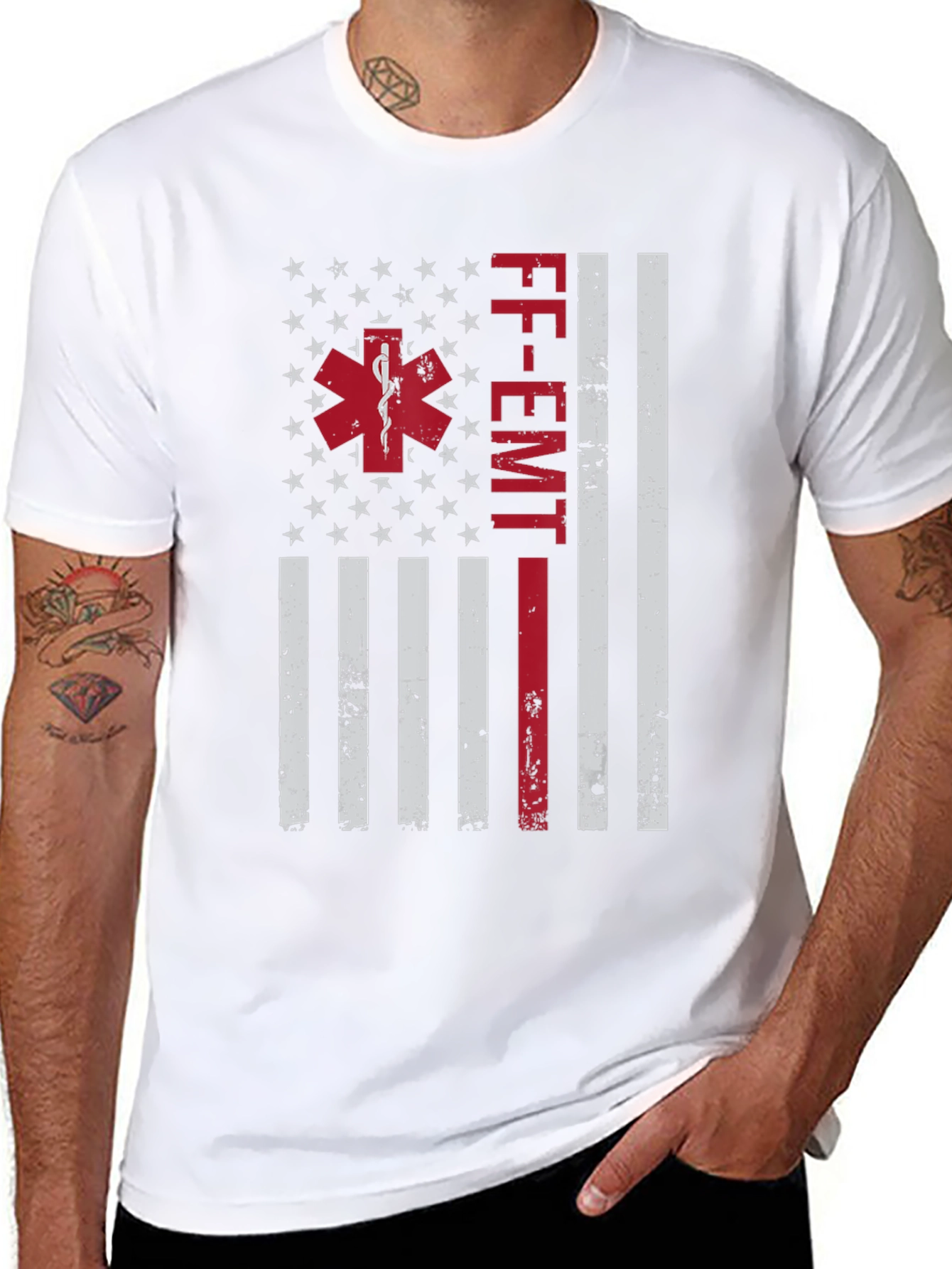 FF-EMT American Flag T-Shirt - First Responder Tee